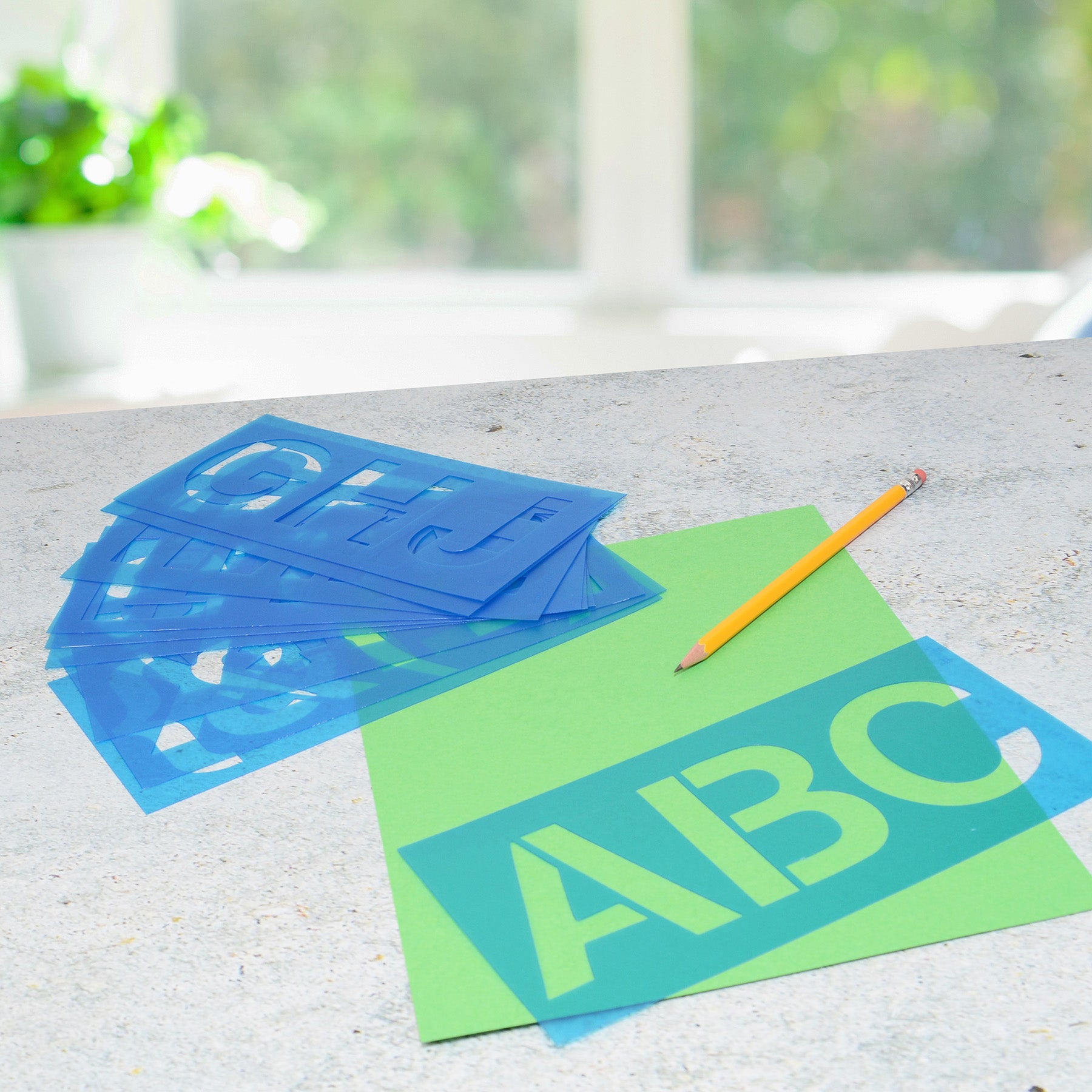 LetterCraft Reusable Plastic Stencils, Full Alphabet, Helvetica Font, 3-Inch