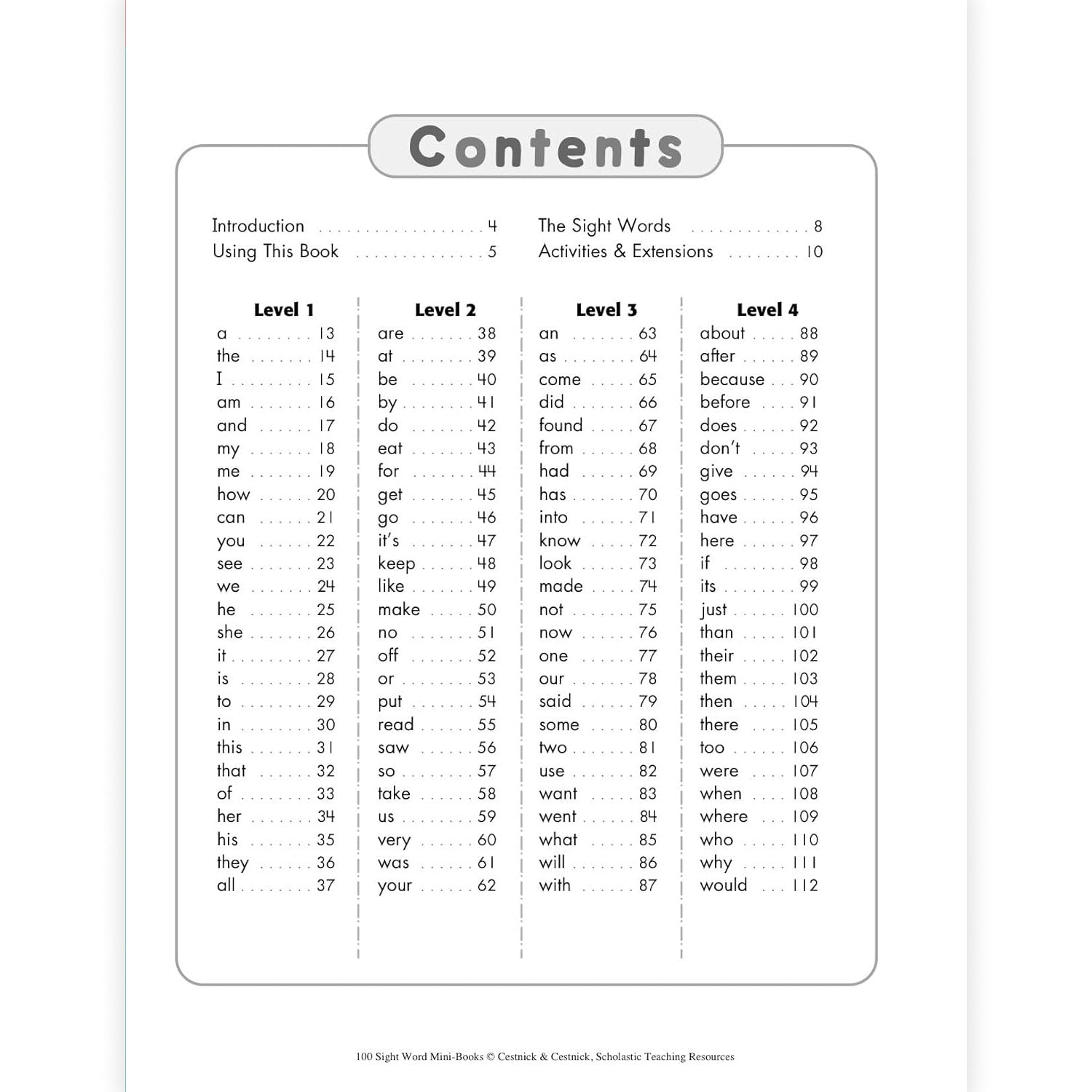 100 Sight Word Mini-Books Activity Book, Grades K-2