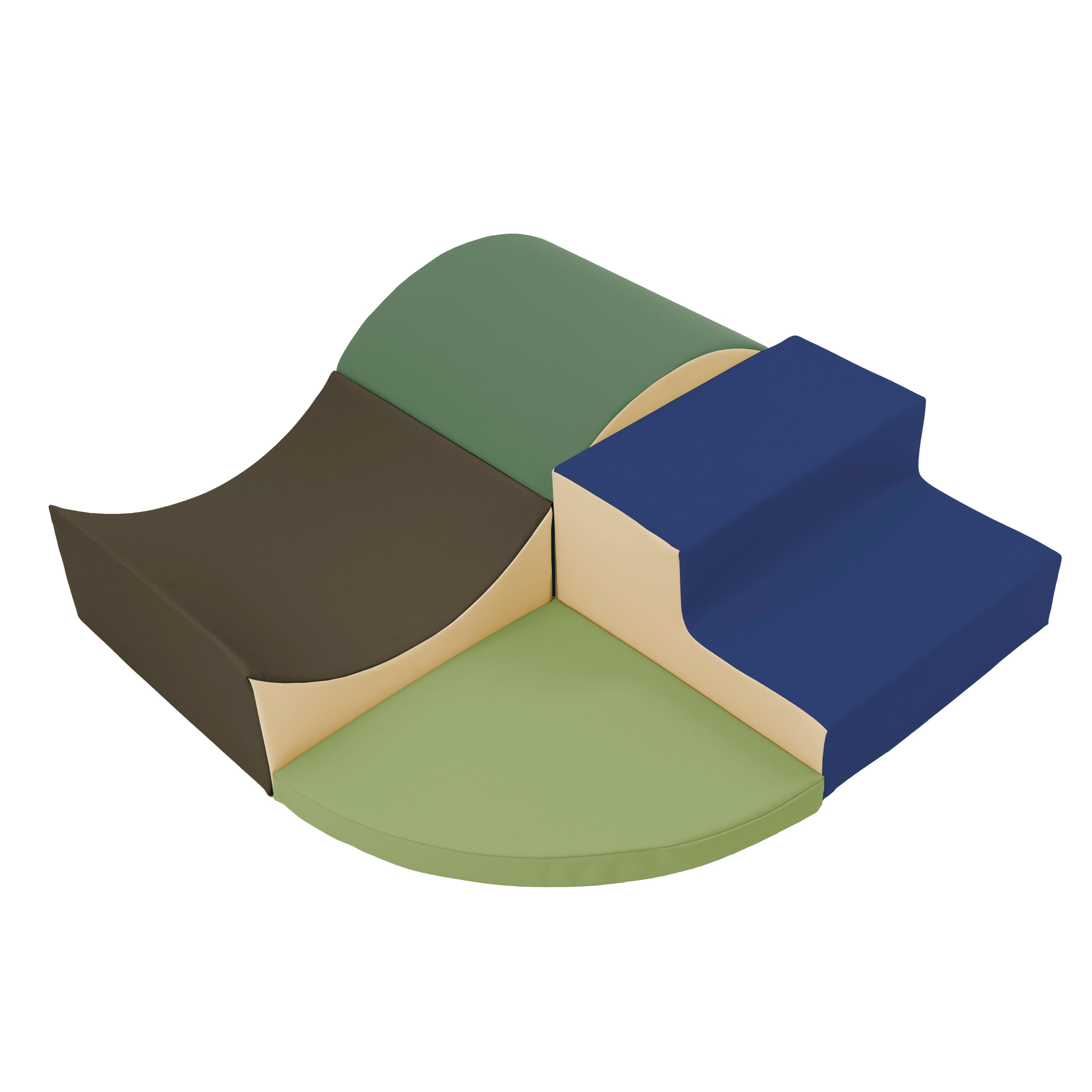 SoftScape Curvy Corner Climber, 4-Piece - Earthtone