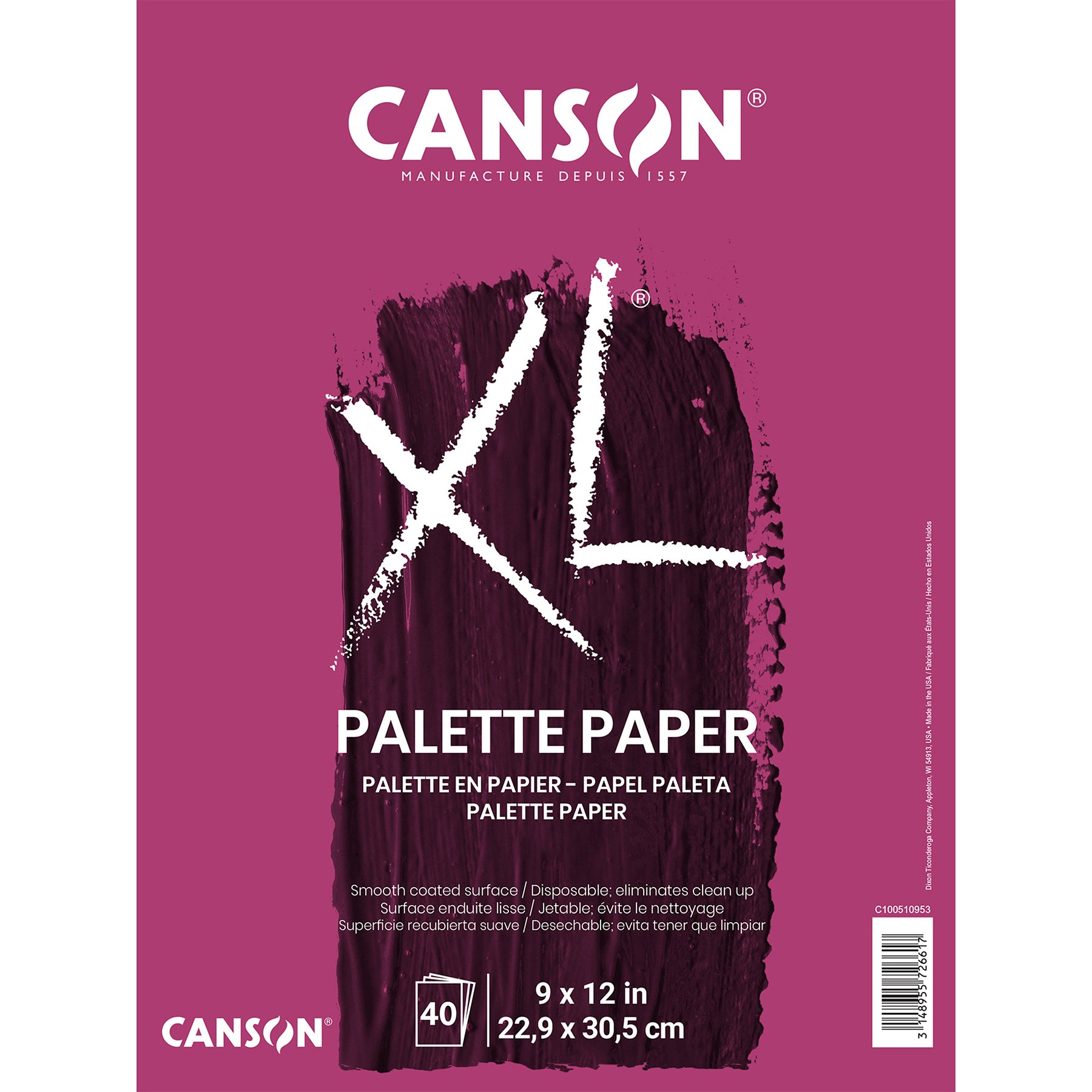 XL Series Palette Pad, Foldover Binding, 10 Sheet, 9x12 inch, 1 Count