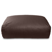 Atrium Collection Lino Ottoman - Oversized Large Couch Ottoman & Foam-Filled Lounger - Faux Leather - Chocolate