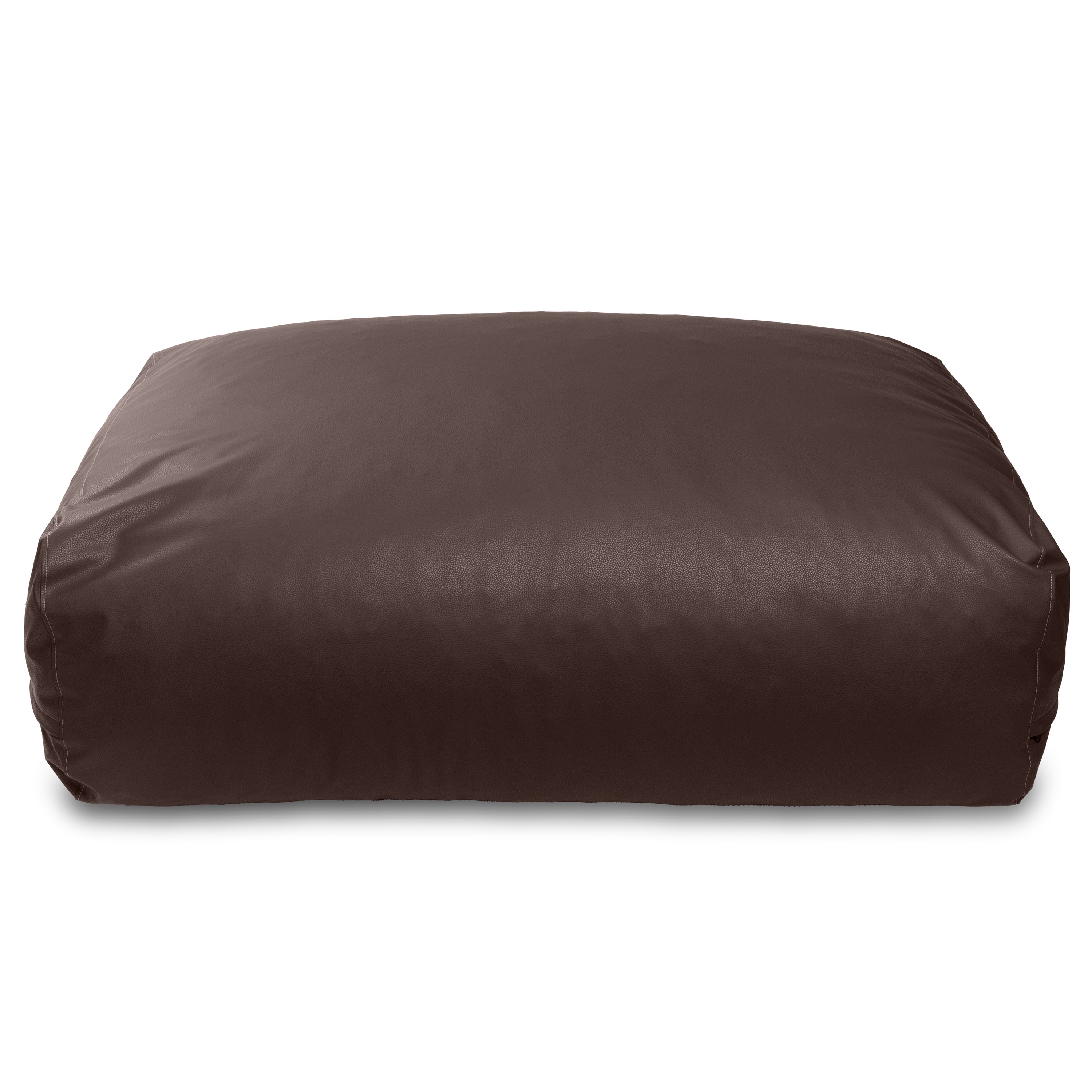 Atrium Collection Lino Ottoman - Oversized Large Couch Ottoman & Foam-Filled Lounger - Faux Leather - Chocolate