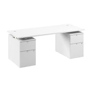 Bush Business Furniture Stratus&nbsp;72W x&nbsp;30D Electric Height Adjustable Standing Desk with Drawers in White with White Base - 71.02" Width x 29.37" Depth x 27.44" Height