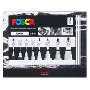uni® POSCA PC-MIX Water-Based Paint Markers, Assorted White Tips, 8 Pack