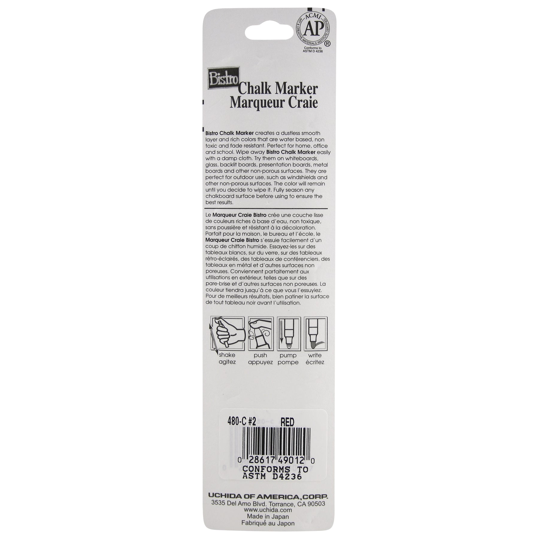 Bistro Chalk Marker Broad Tip, 480R-S, Red