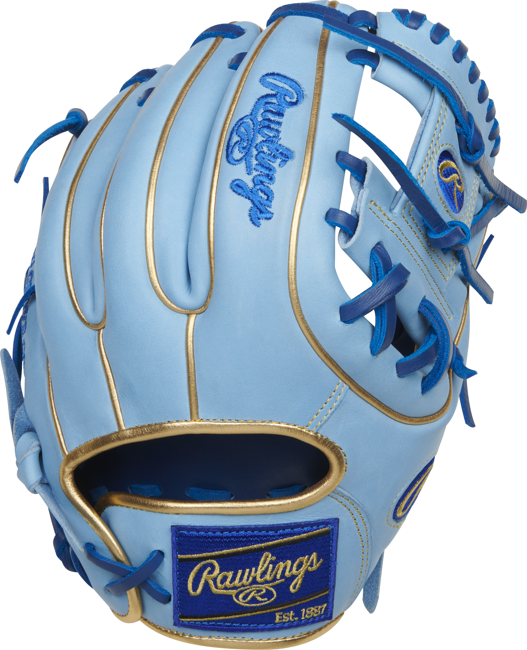 Rawlings Heart Of The Hide With Contour Technology 11.25-Inch Baseball Glove - Right Hand Thrower - Royal/Columbia Blue
