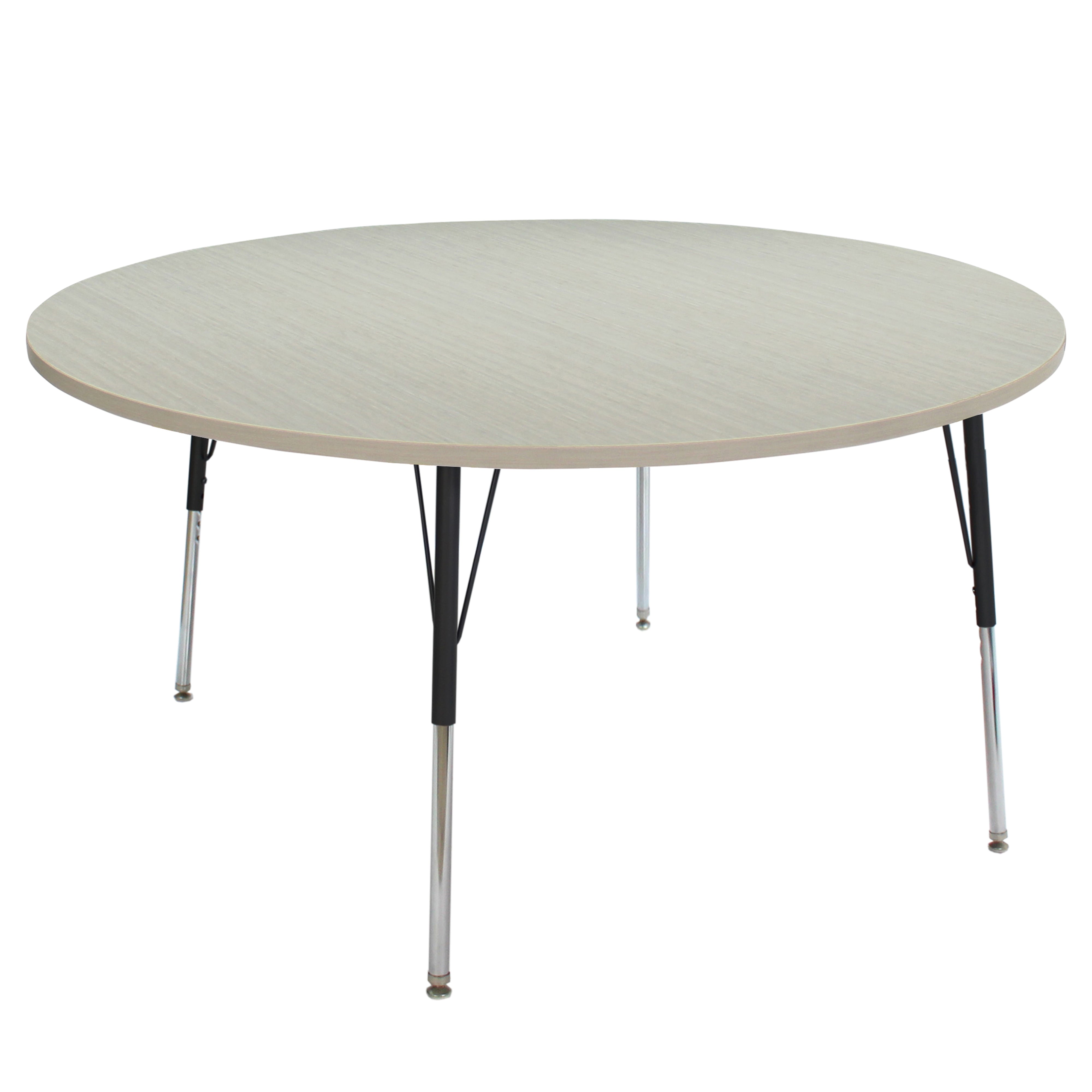 60" Round La Madera Activity Table with Standard Legs - Asian Sand/Black