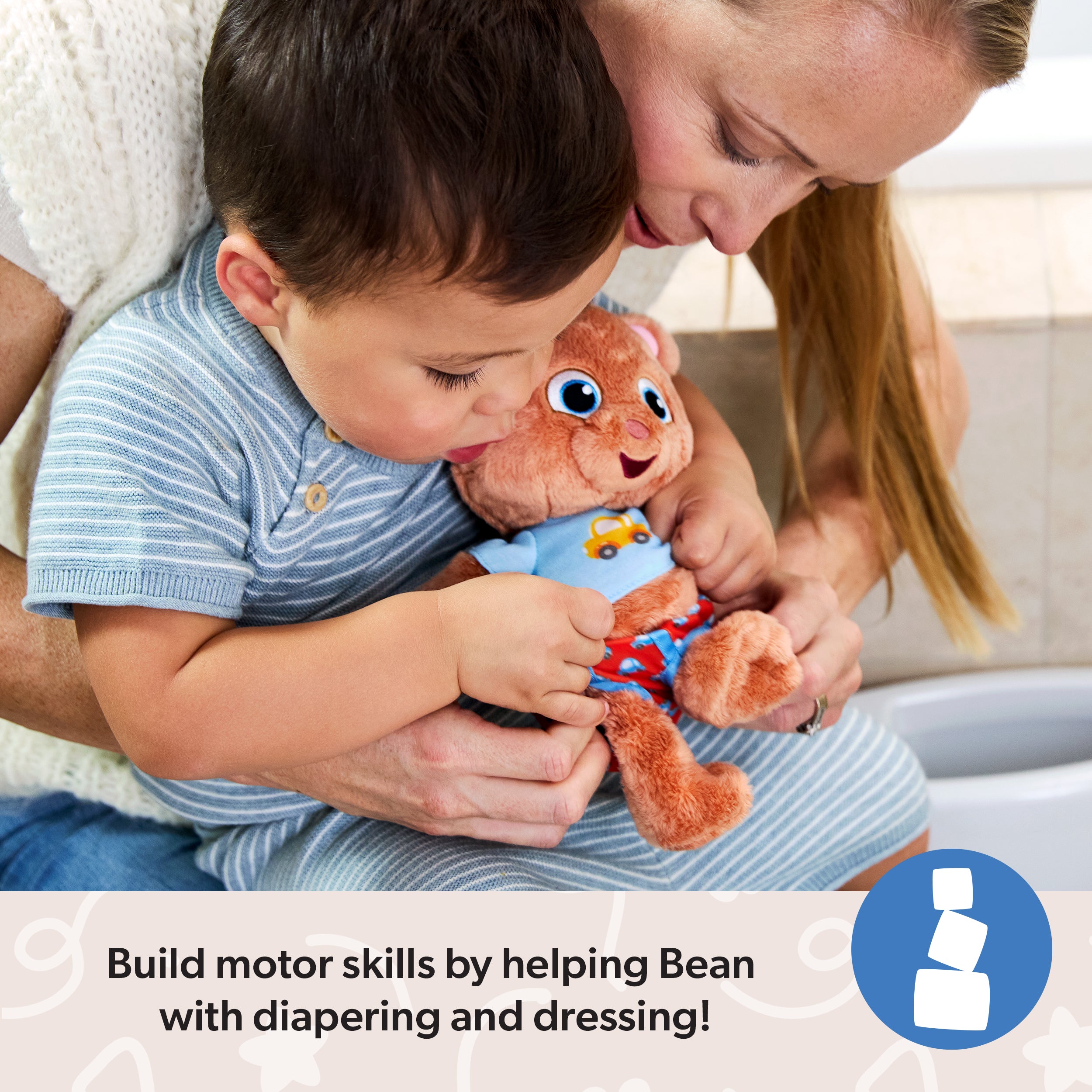 Ms. Rachel Potty Time with Bean, 11” Plush Teddy Bear with Play Toilet & Accessories, Toddler Toys for Girls & Boys for Ages 18 Months to 3+