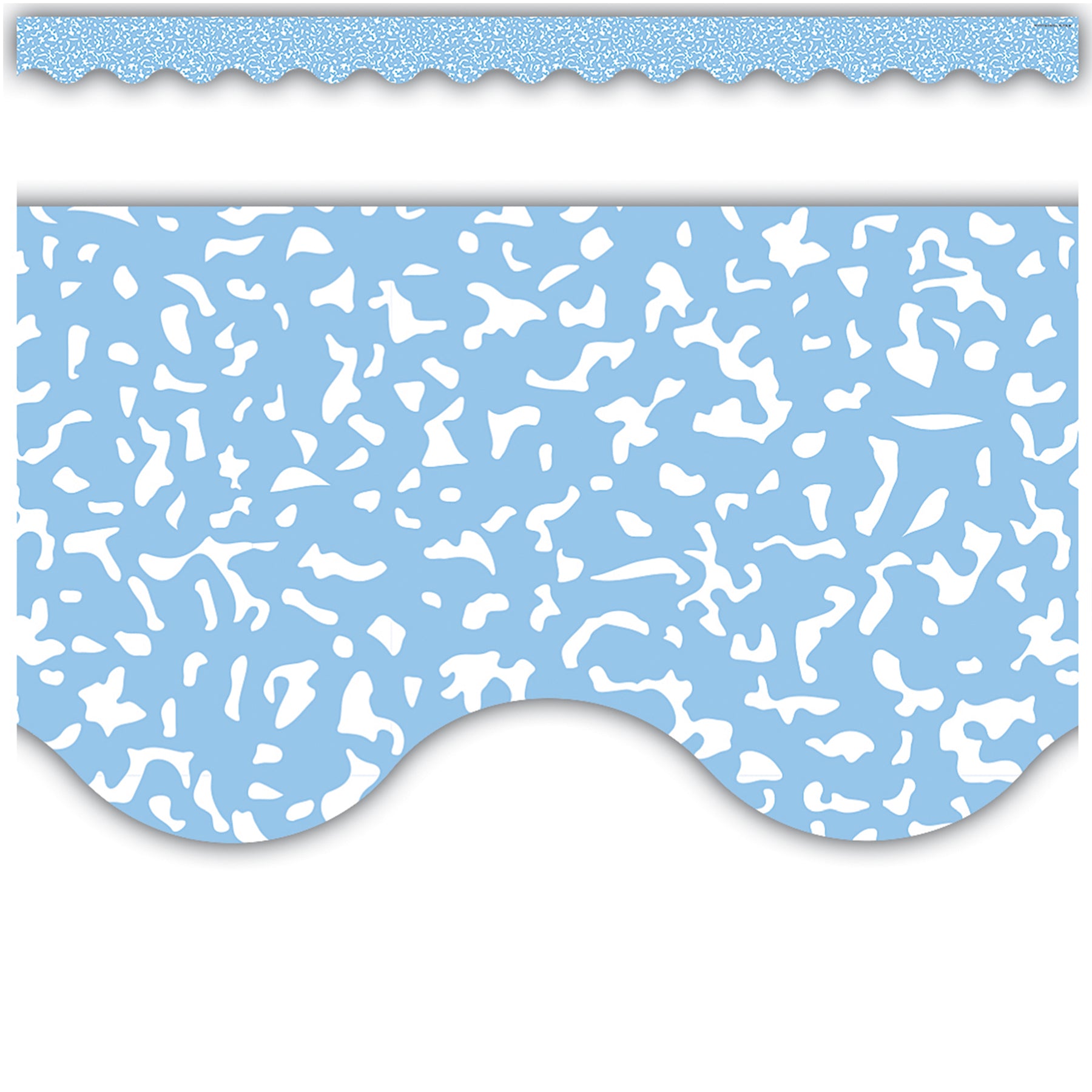 Composition Blue Scalloped Border Trim, 35 Feet