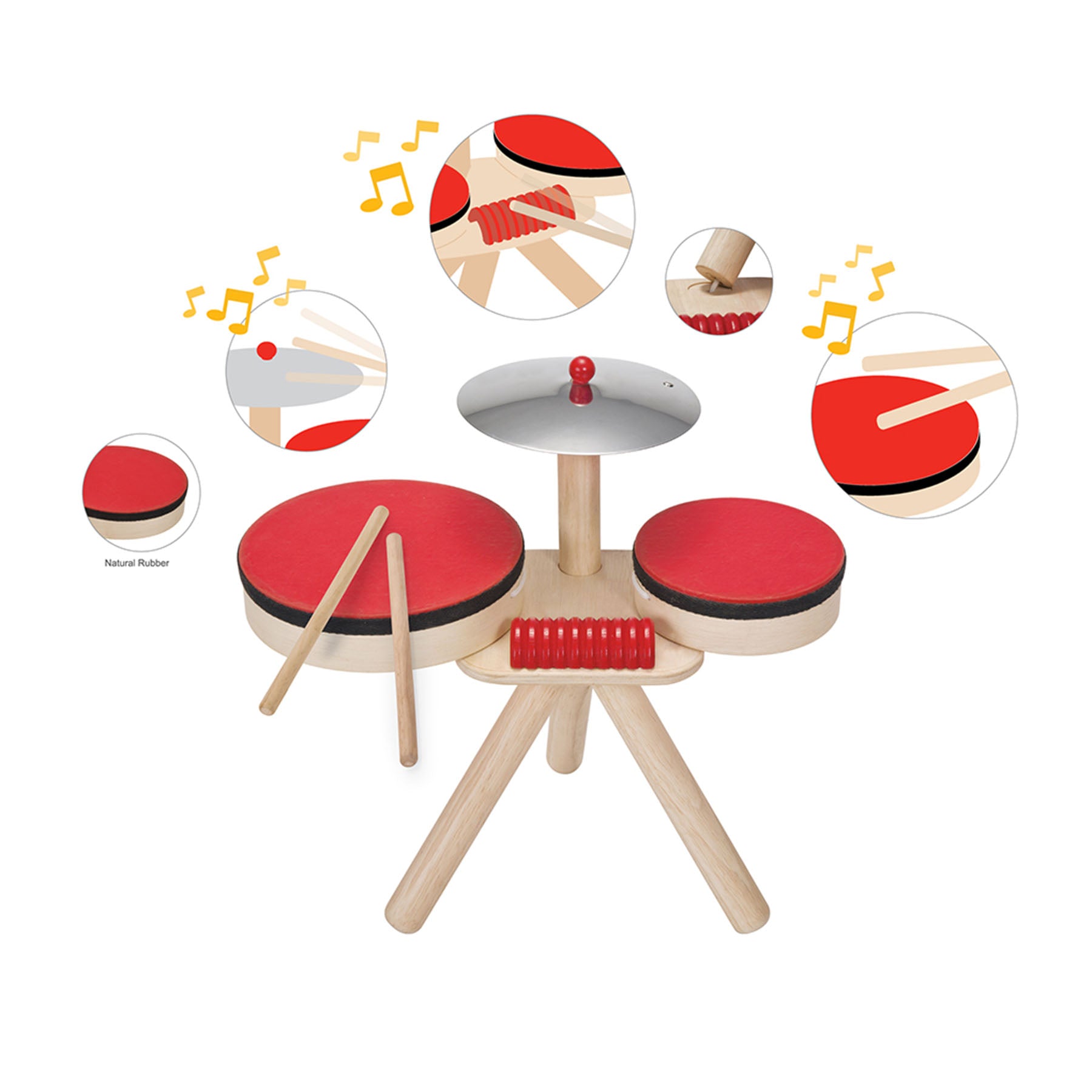 Musical Band Wooden Toy Drum Set