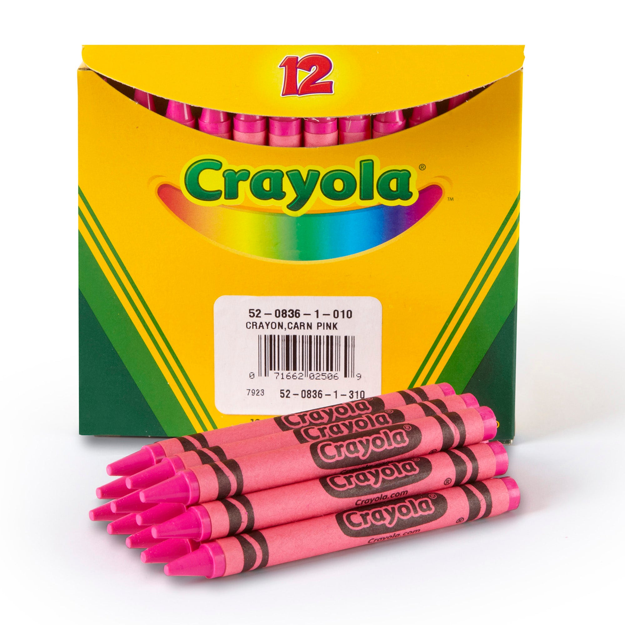 Bulk Crayons, Regular Size, Carnation Pink, 12 Count