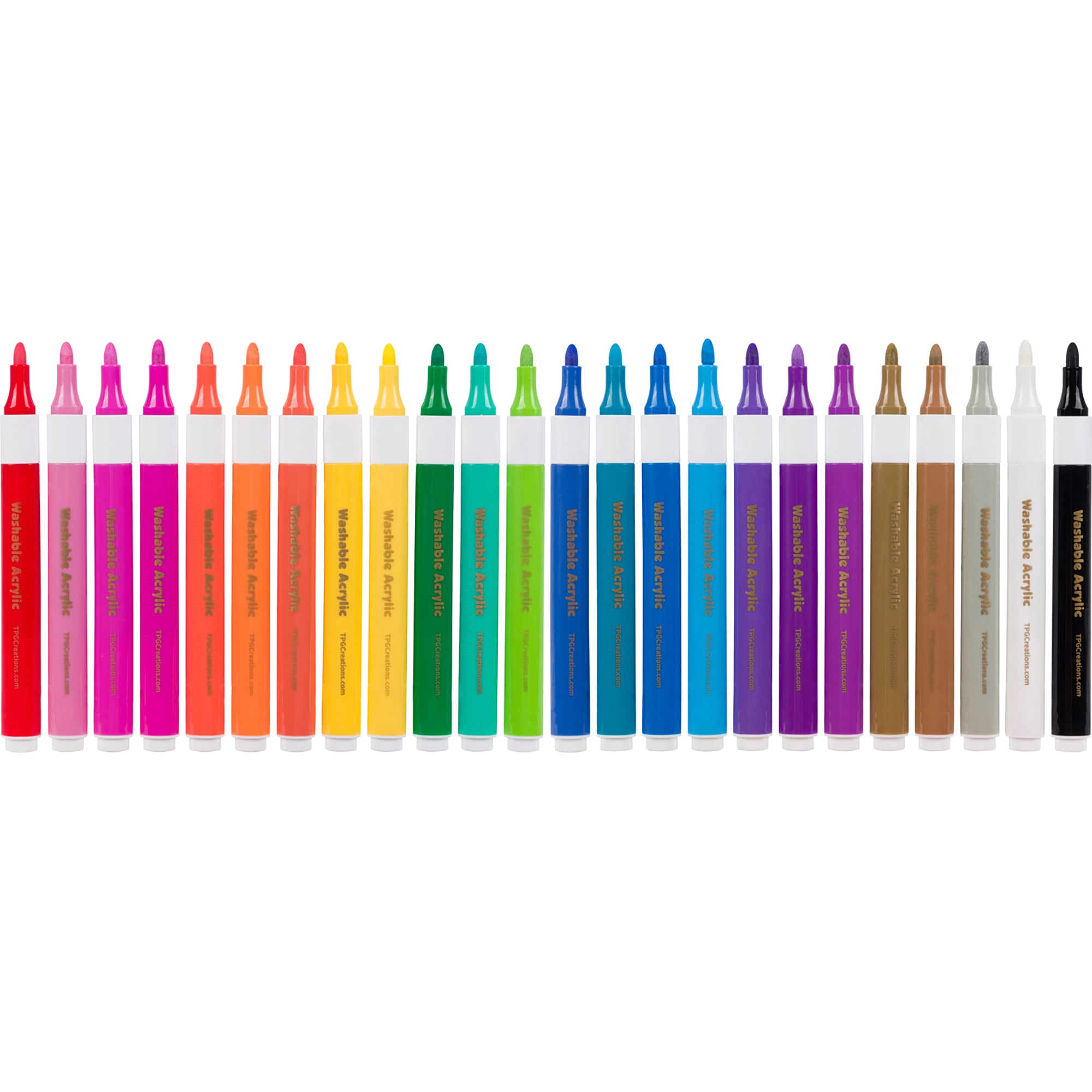 Washable Acrylic Markers, Assorted, 24 Pack
