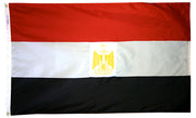 Egypt Flag 5x8 ft. Nylon SolarGuard Nyl-Glo 100% Made in USA to Official United Nations Design Specifications.