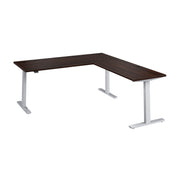 Bush Business Furniture Move 60 Series 72W Height Adjustable L Shaped Standing Desk in Black Walnut with Metallic Gray Base - 71.02" Width x 76.97" Depth x 27.44" Height