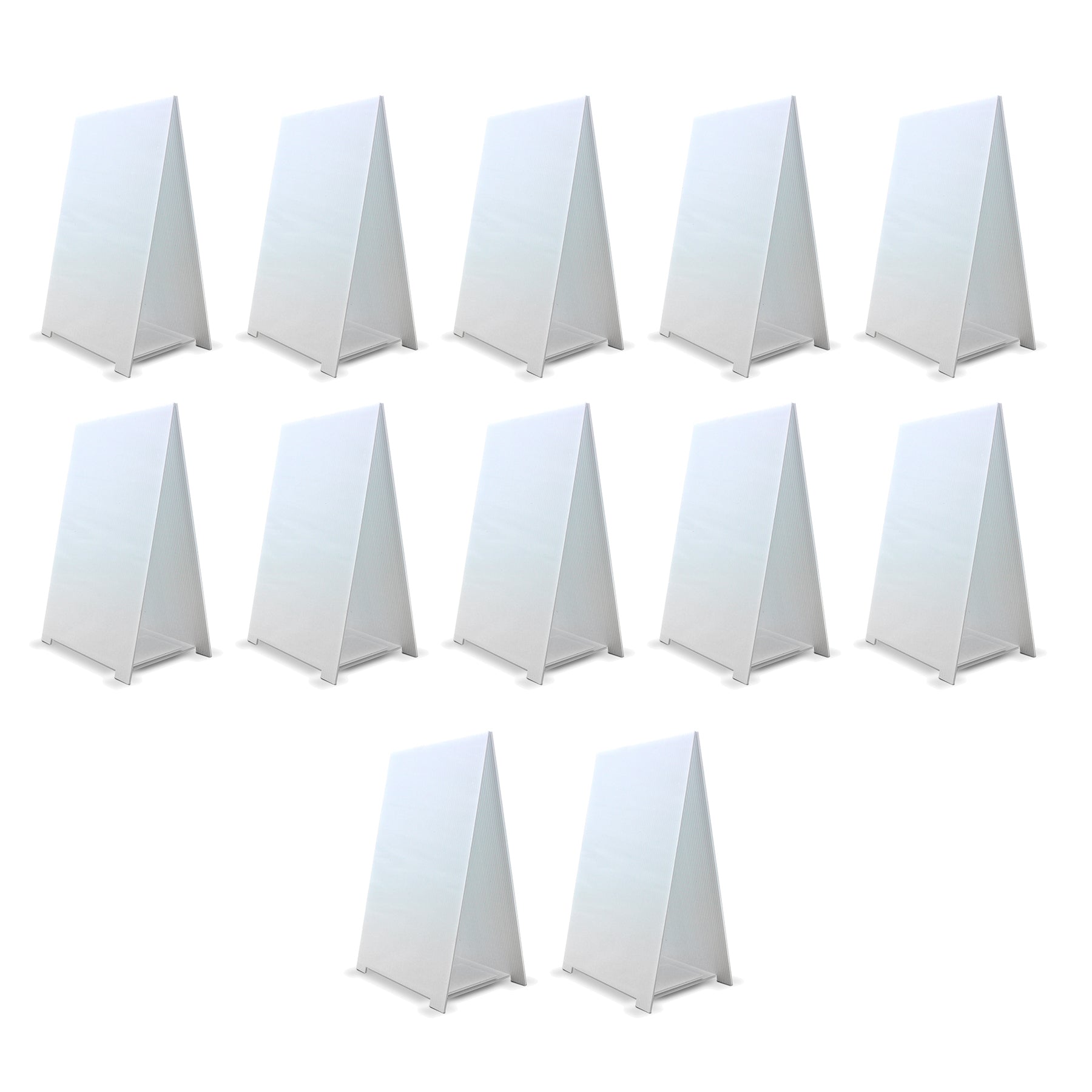 Premium Corrugated Plastic Dry Erase Tabletop Marquee Easel, 11" x 17", Pack of 12