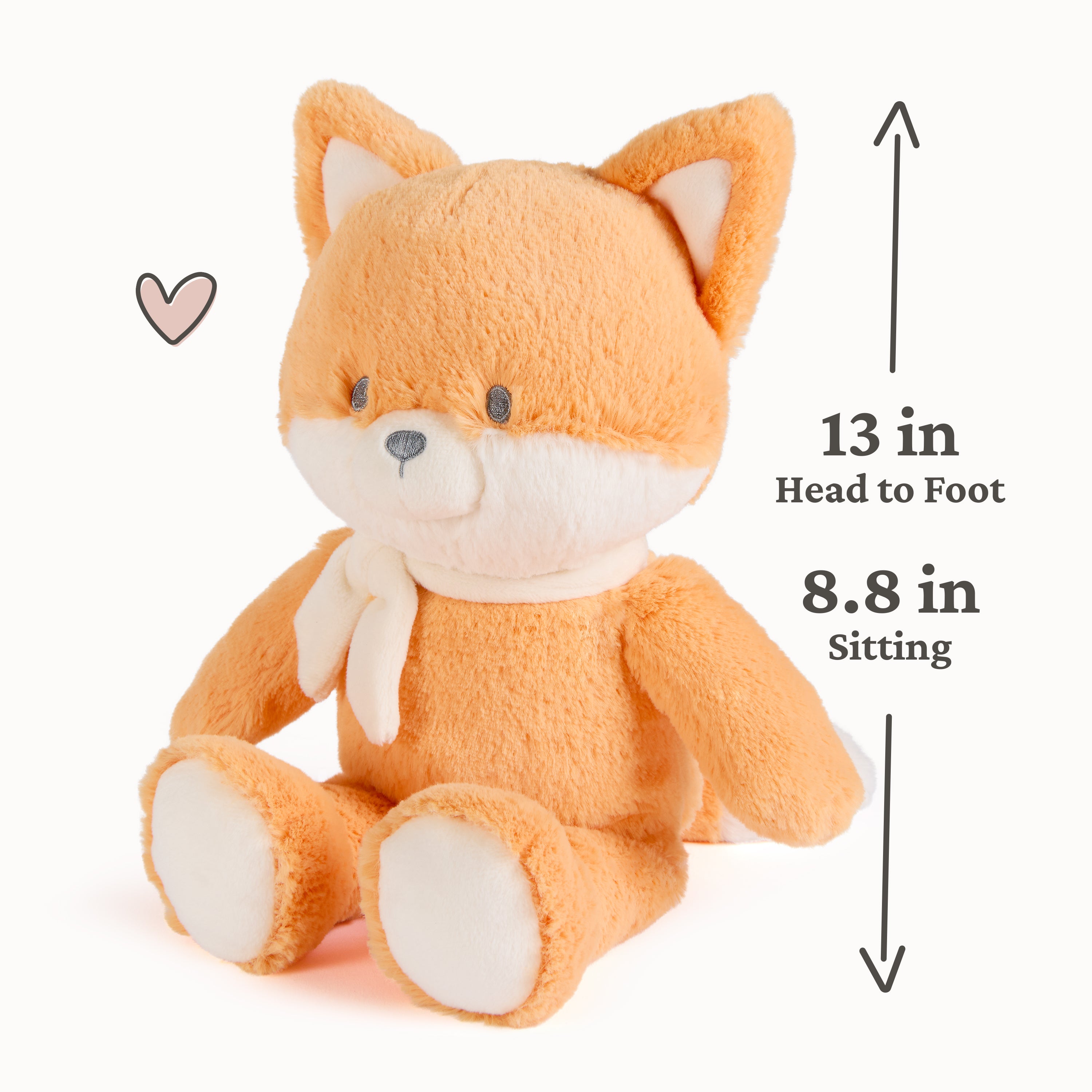 Baby GUND Sustainable Fox Plush, Stuffed Animal Made from 100% Recycled Materials, Spring Decor for Babies and Newborns, Orange/Cream, 13”