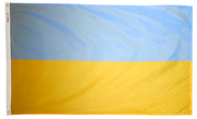 Ukraine Flag 4x6 ft. Nylon SolarGuard Nyl-Glo 100% Made in USA to Official United Nations Design Specifications.