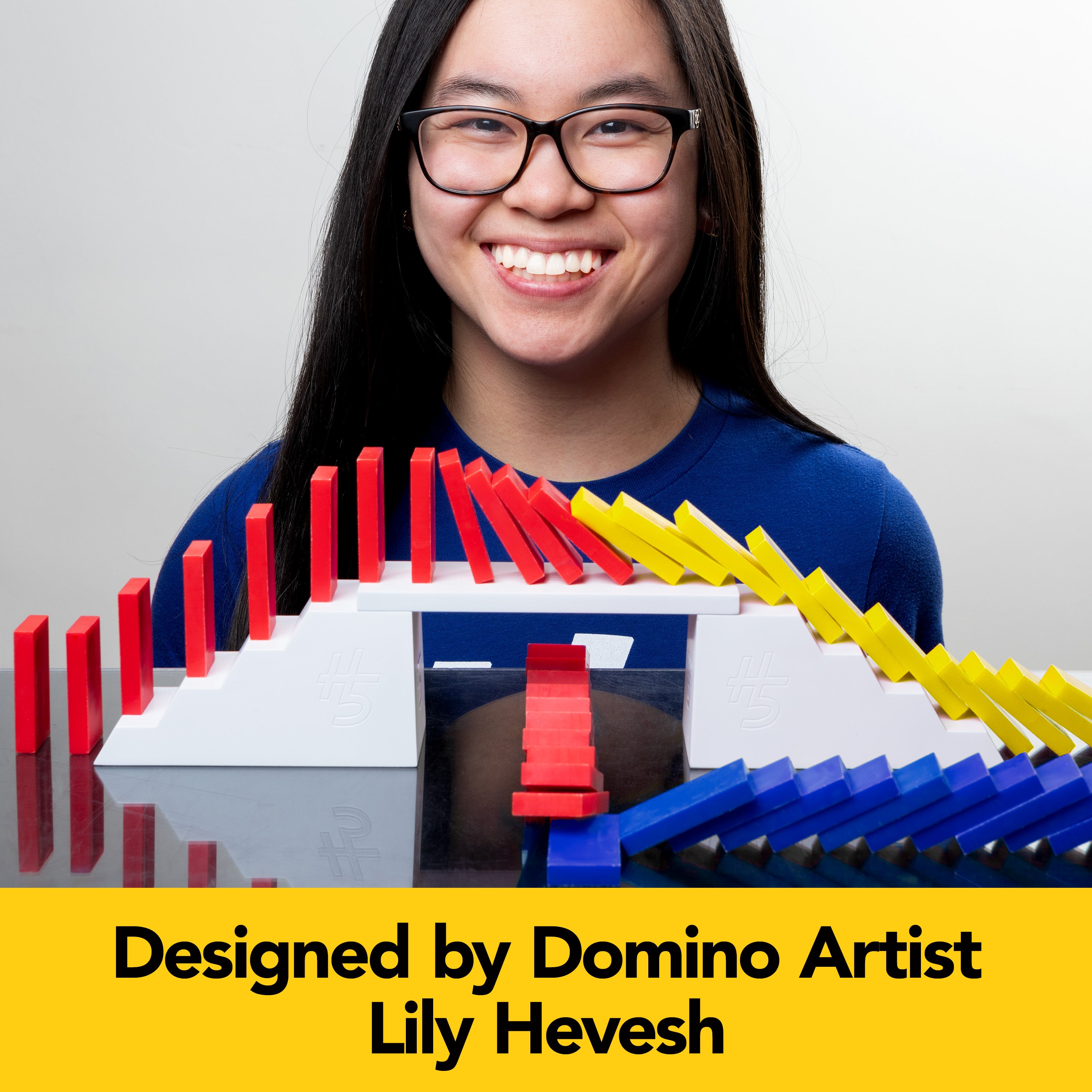 Spin Master Games, Lily Hevesh H5 Domino Creations 100-Piece Neon Dominoes Set, Building Toys for Kids & Family, Classic Activity Game, 1 & Up Players, for Ages 5 & Up
