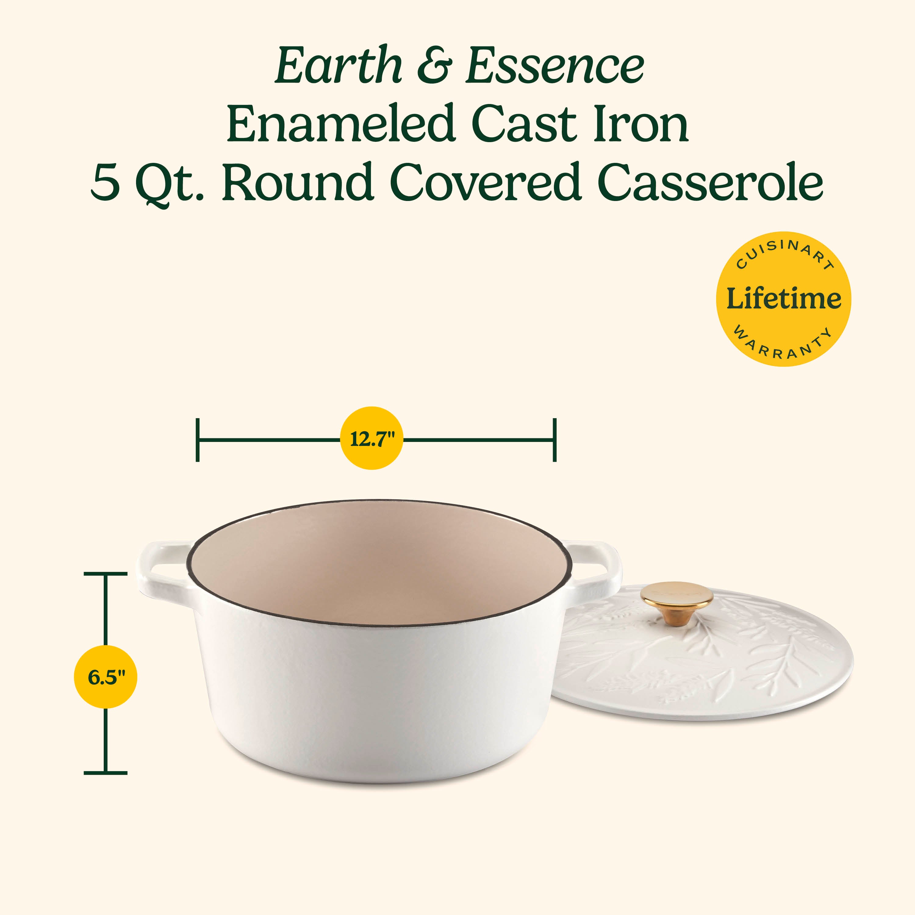 Earth & Essence 5 Qt. Casserole with Cover - Sage Design