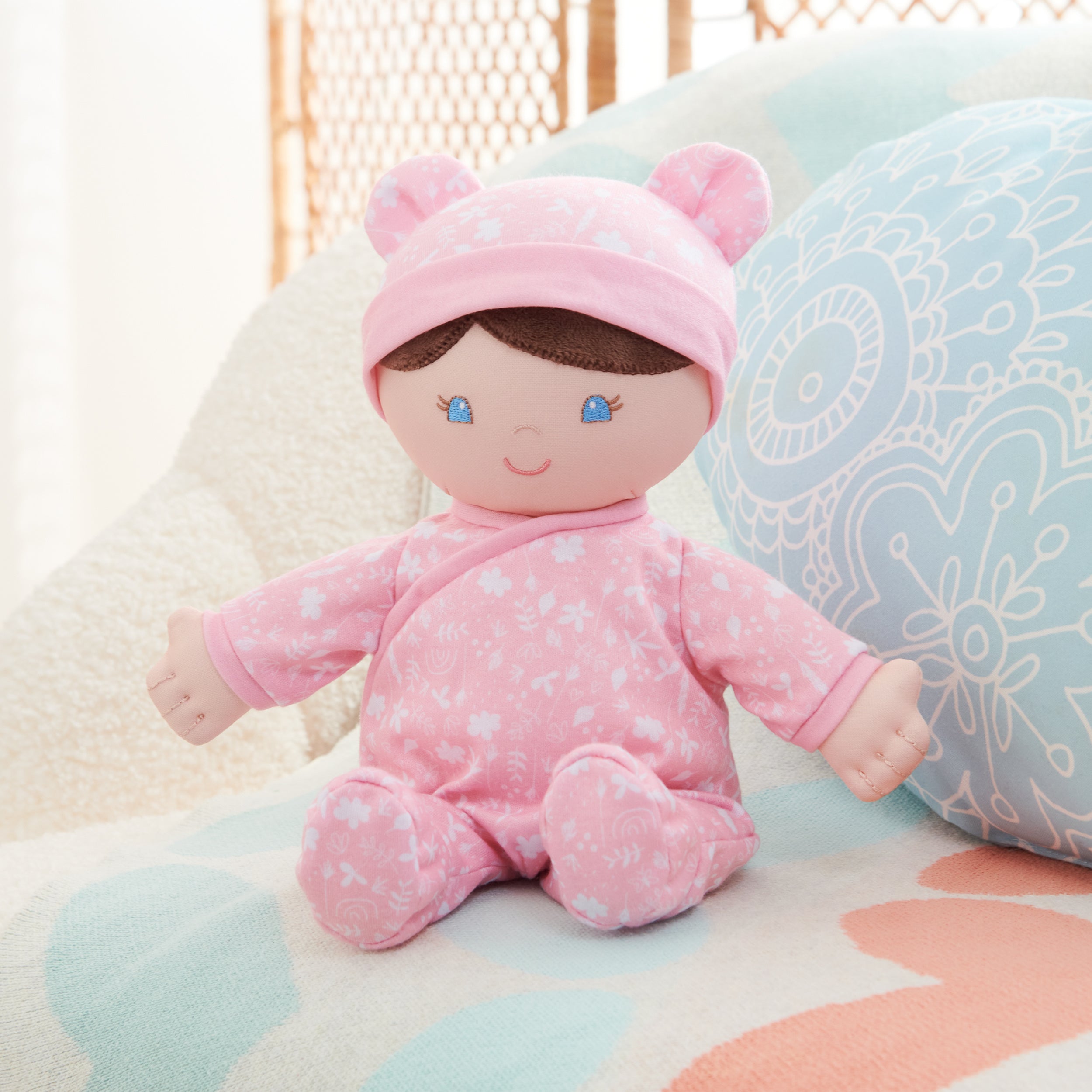 Baby GUND Sustainable Baby Doll, Plush Doll Made from Recycled Materials, For Newborns and Toddlers, Pink, 12”