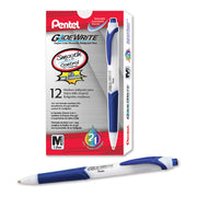 GlideWrite Ballpoint Pen with TechniFlo Ink, (1.0mm) Medium Line, Blue, 1 Dozen