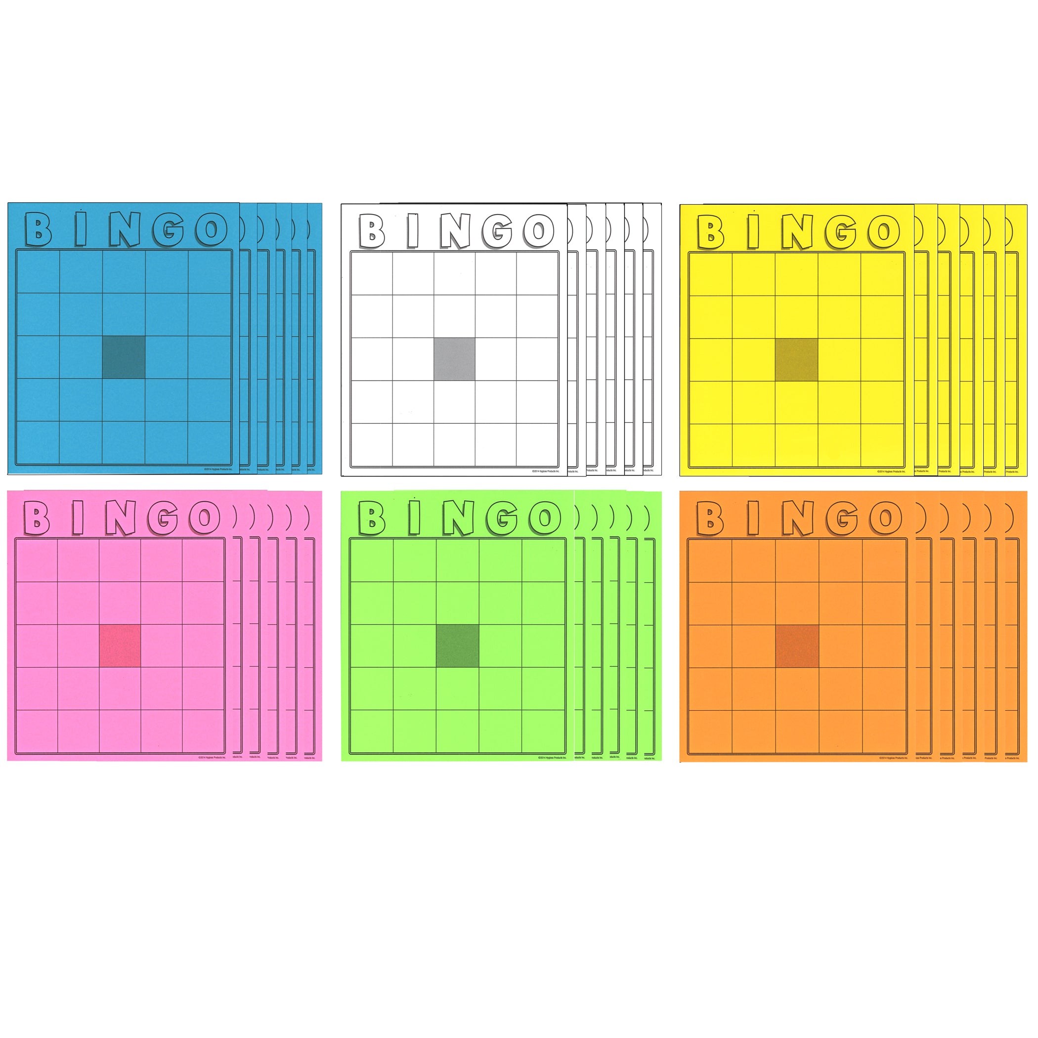 Colored Bingo Cards - 36 count cardstock 7.5"x8.75"