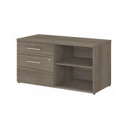 Bush Business Furniture Office 500 Low Storage Cabinet with Drawers and Shelves in Modern Hickory - 44.21" Width x 20.59" Depth x 23.2" Height
