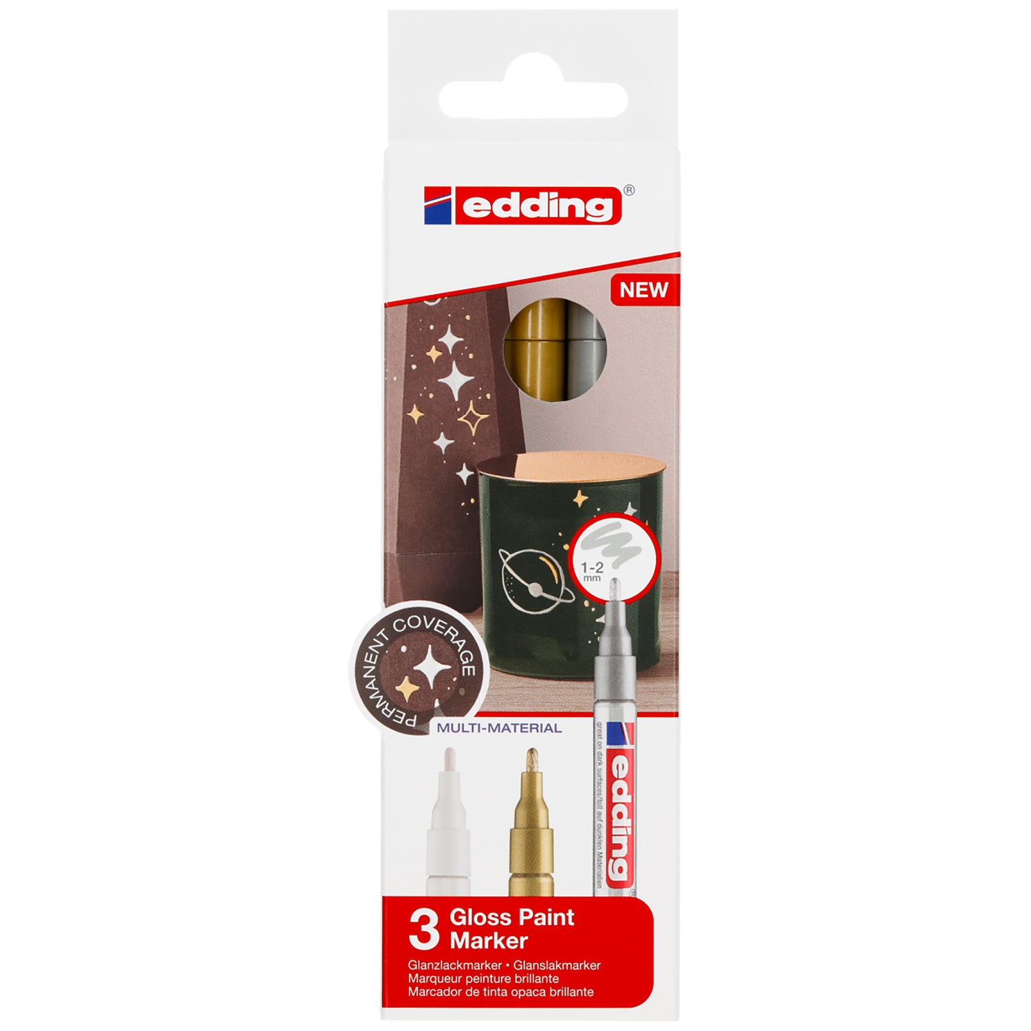 edding 751 Gloss Paint Marker - Set of 3 - Metallic