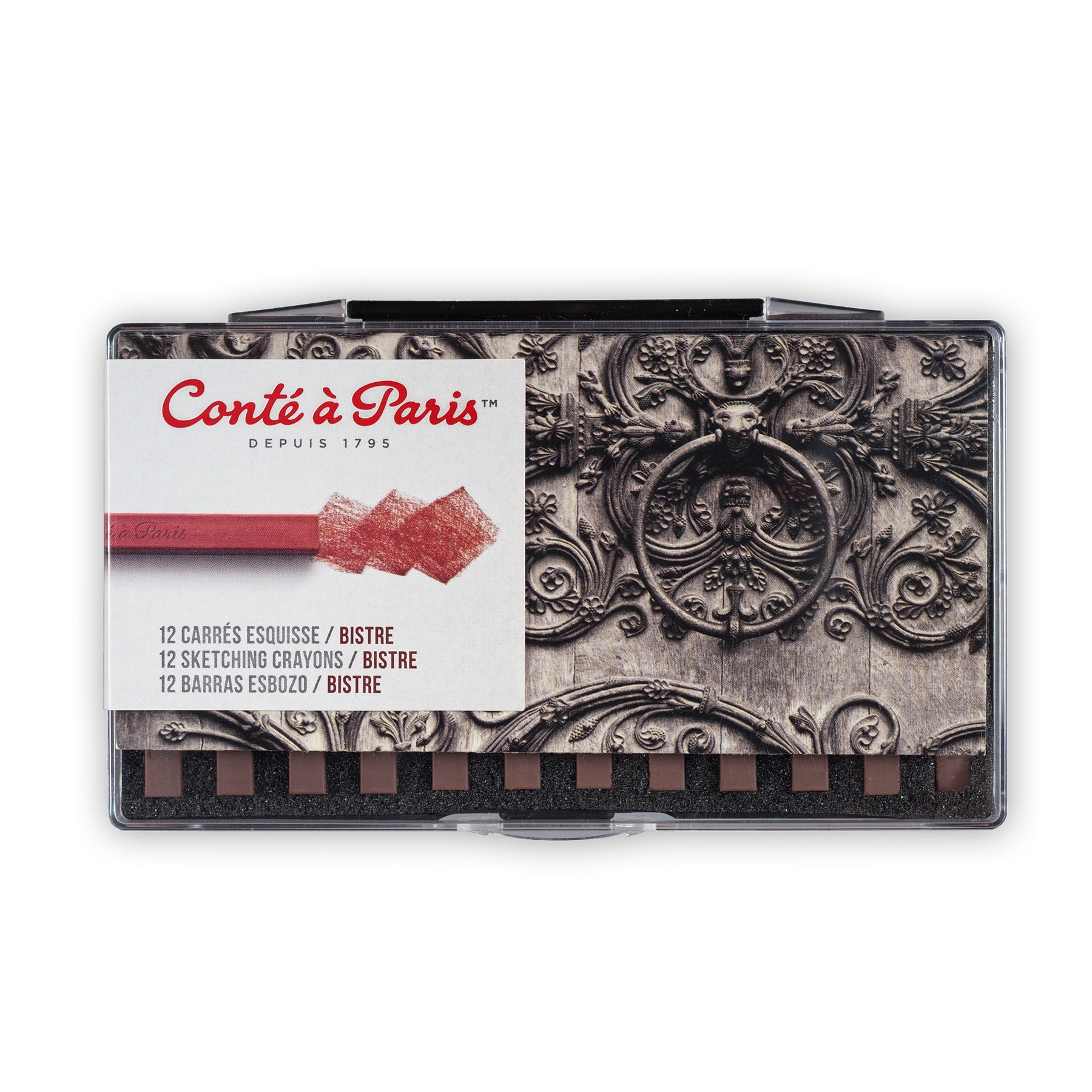 Carrés Esquisse Sketching Crayons, Bistre (2340-01), Set of 12