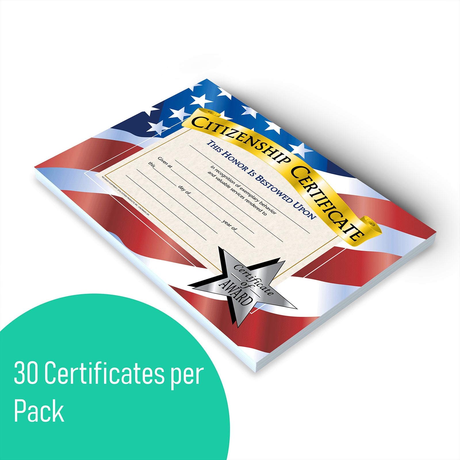 Citizenship Certificate, 8.5" x 11", Pack of 30
