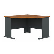 Bush Business Furniture Series A 48W Corner Desk in Natural Cherry and Slate - 47.17" Width x 47.17" Depth x 29.66" Height