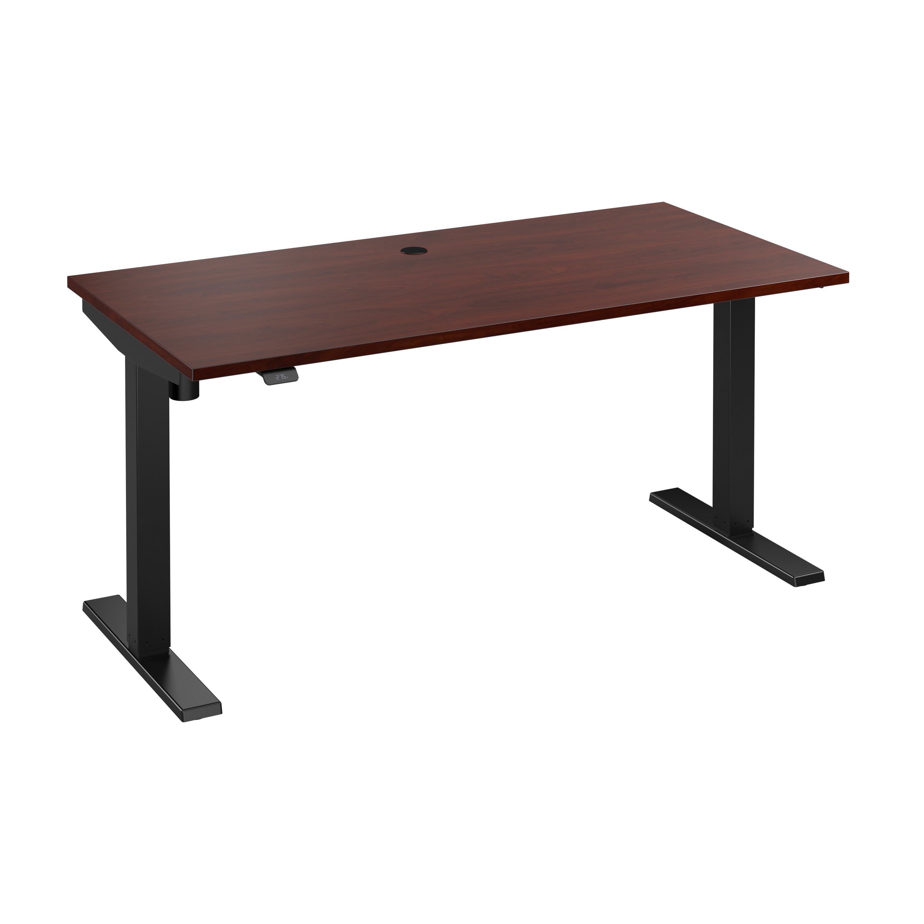 Bush Business Furniture Move 40 Series 60W x 30D Electric Height Adjustable Standing Desk in Hansen Cherry with Black Base - 59.45" Width x 29.37" Depth x 28.17" Height