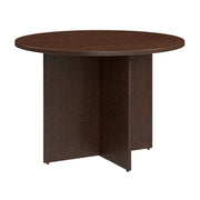 Bush Business Furniture 42-inch Round Conference Table with Wood Base in Mocha Cherry - 41.38" Width x 41.38" Depth x 29.66" Height