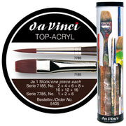 TOP-ACRYL Red-Brown Brushes, Synthetic, Oil & Acrylic, 10 Brush Set in Gift Tin