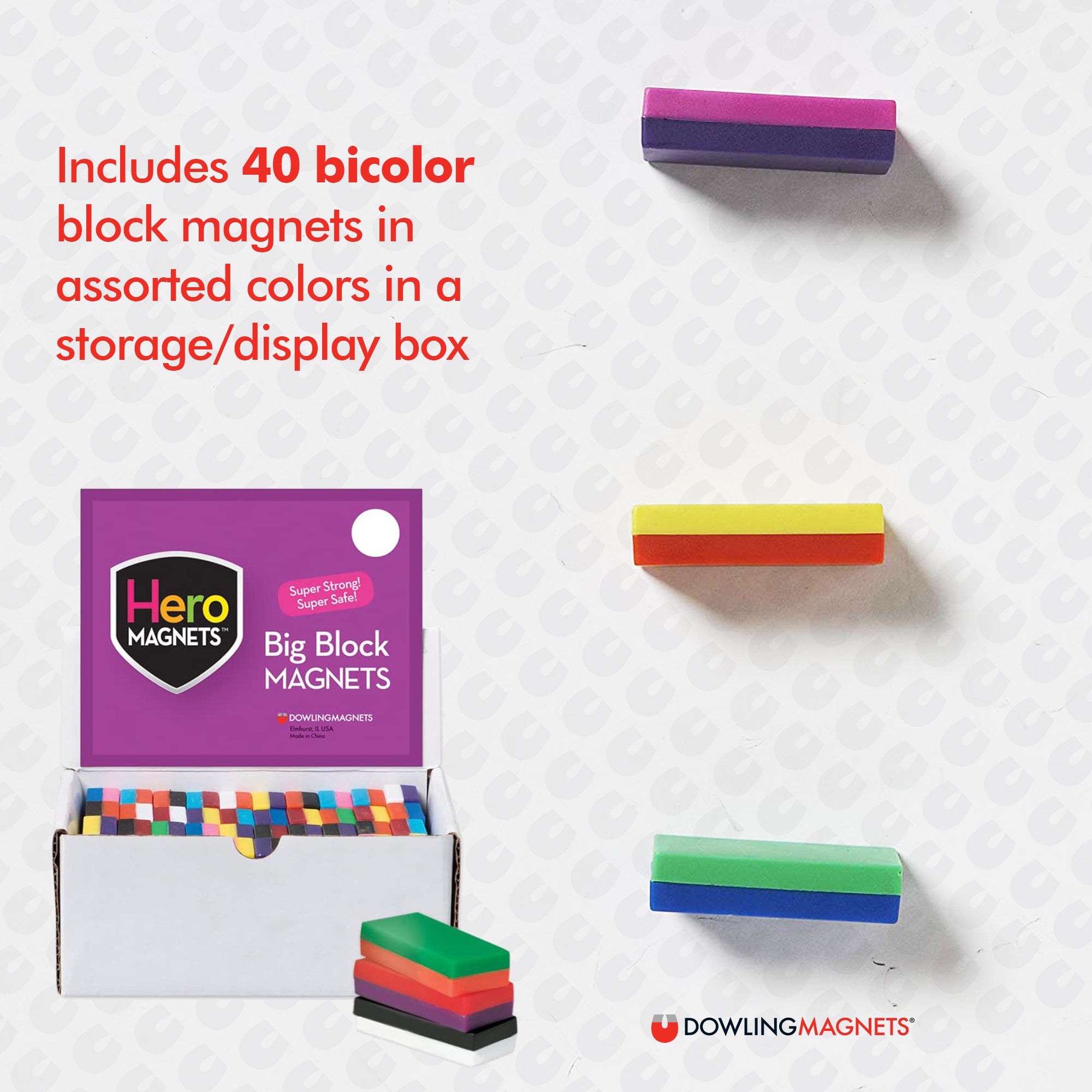 Hero Magnets™ Block Magnets, Display Box of 40