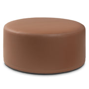 Jaxx Candler Round Couch Ottoman – Oversized Giant Coffee Table Ottoman - Versatile Firm Foam Construction - Kid Safe with Removable Cover, 36”, Premium Faux Leather, Walnut