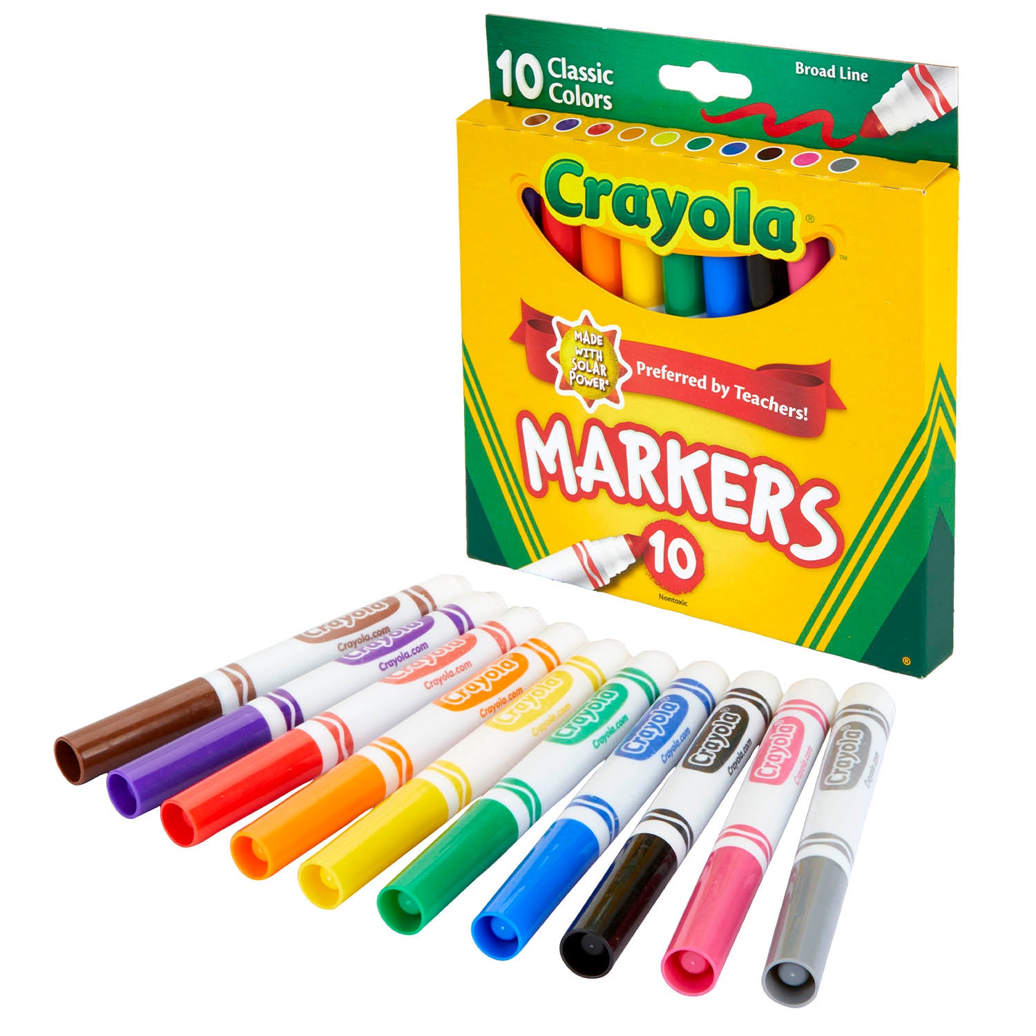 Broad Line Markers, Classic Colors, Pack of 10