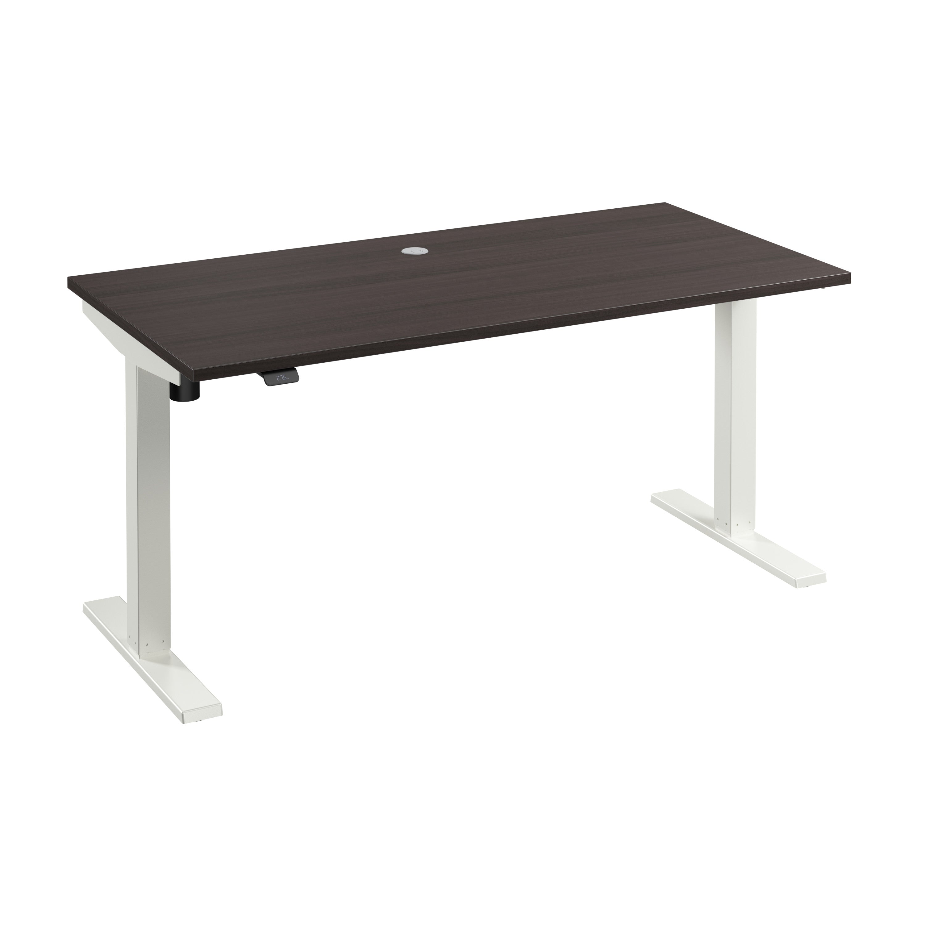 Bush Business Furniture Move 40 Series 60W x 30D Electric Height Adjustable Standing Desk in Storm Gray with White Base - 59.45" Width x 29.37" Depth x 28.17" Height