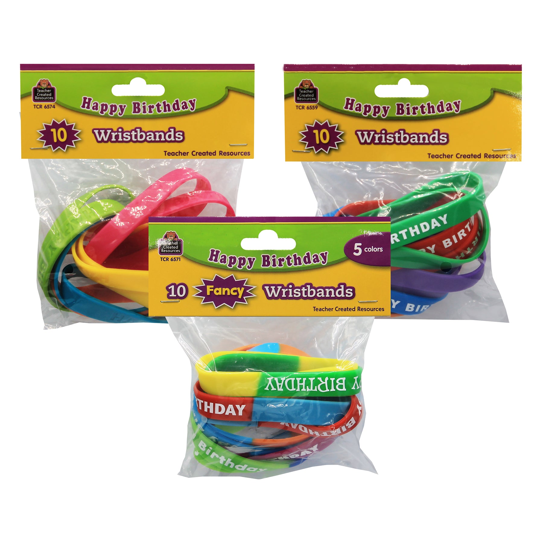 Happy Birthday Wristband Classroom Super Pack, Pack of 30