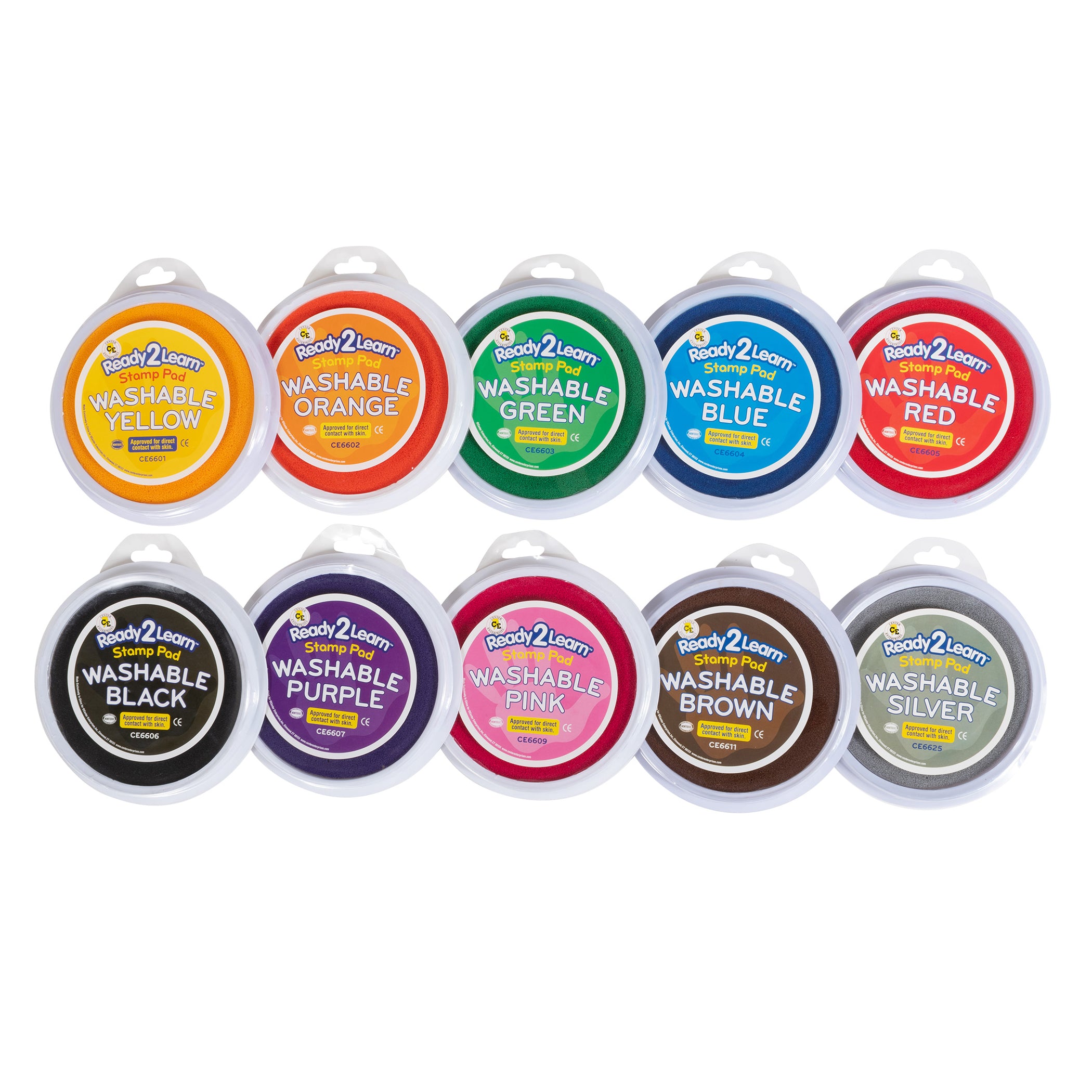 Jumbo Circular Washable Stamp Pads - Set of 10