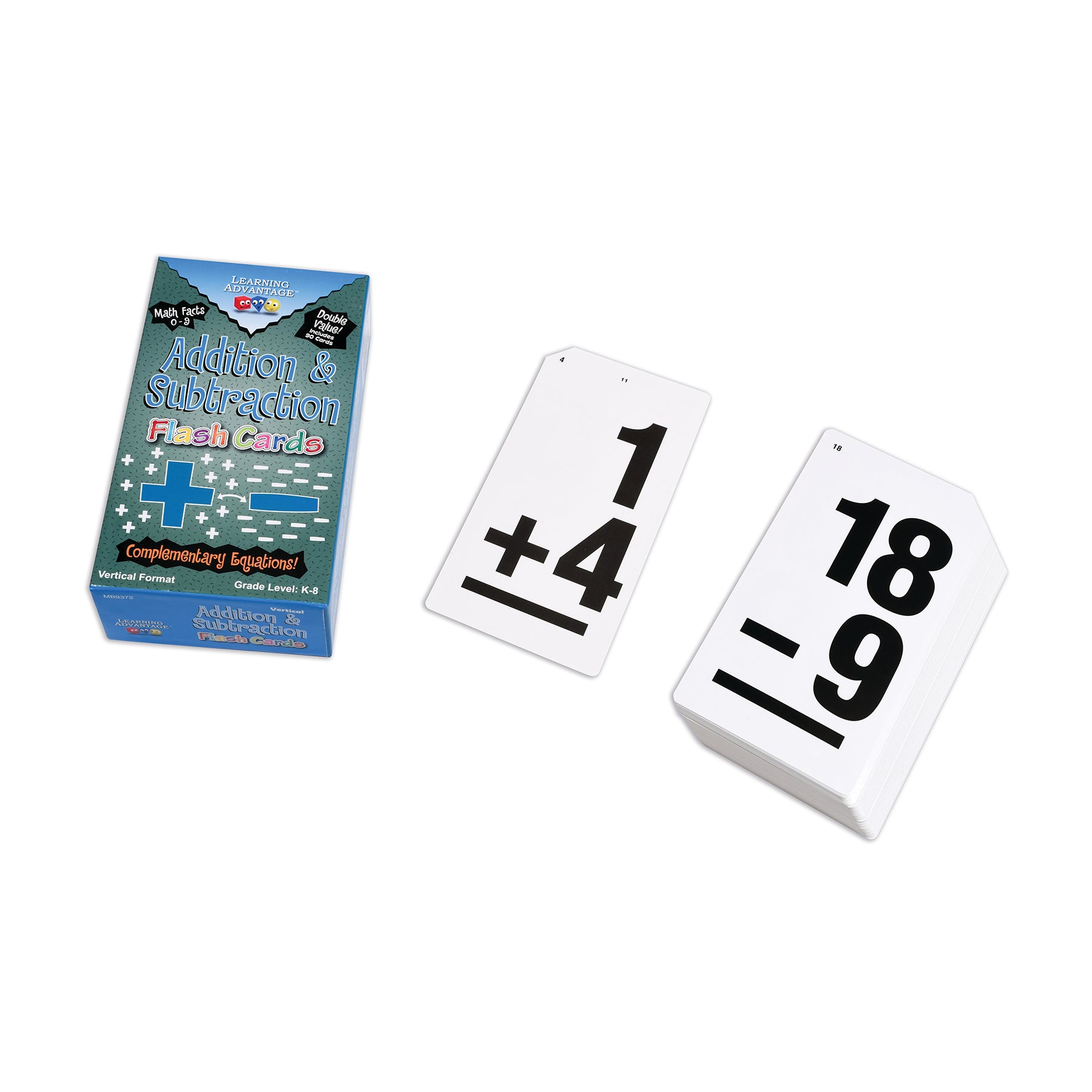 Double-Value Vertical Flash Cards - Addition & Subtraction Set - Set of 81