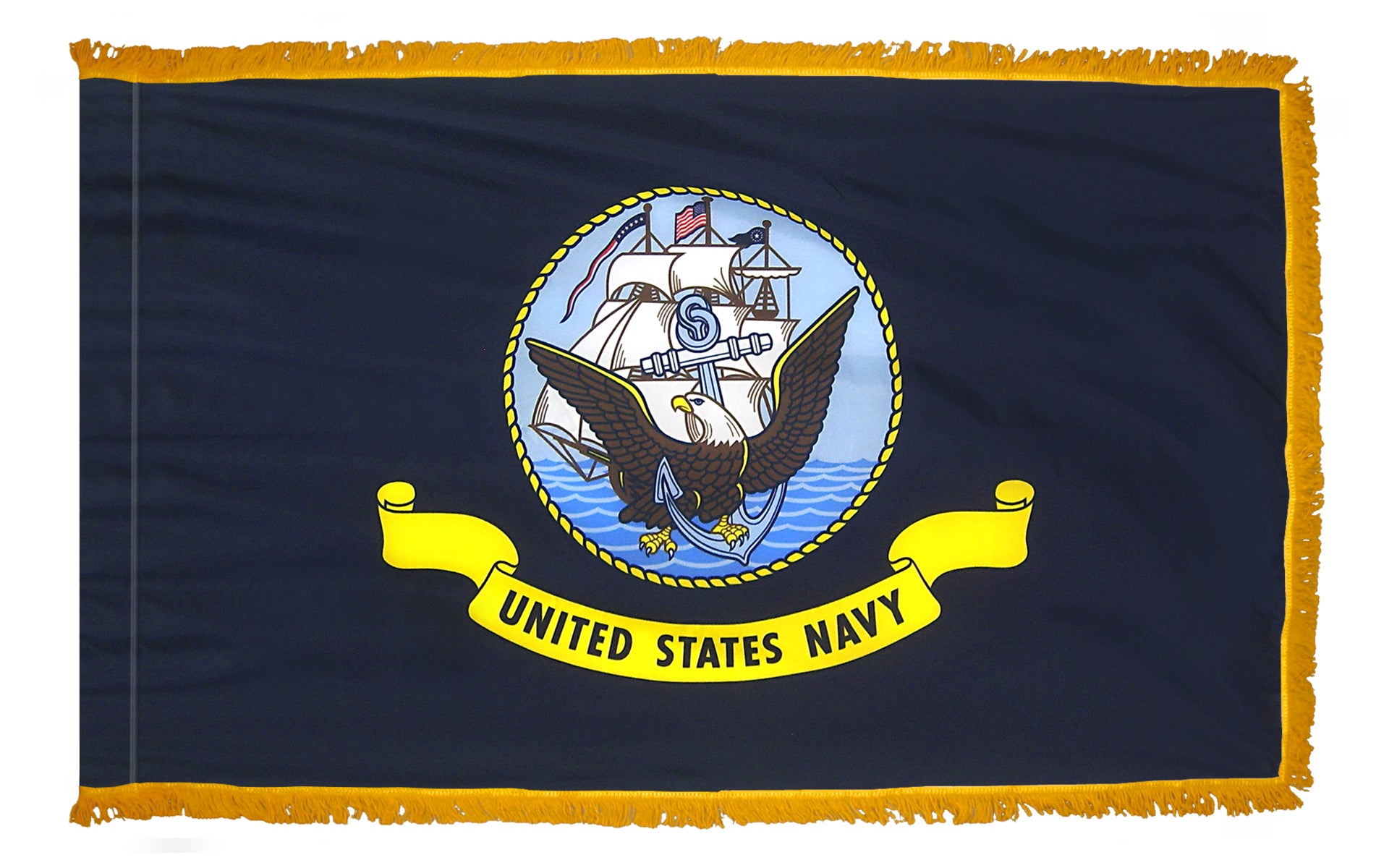 US Navy Flag 3x5 ft. Indoor and Parade Colonial Nyl-Glo with Fringe