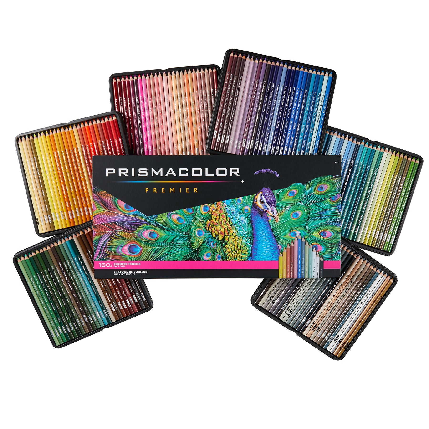Premier Colored Pencils, Soft Core, Ultra-Smooth, Durable, Vibrant Colors, 150 Count
