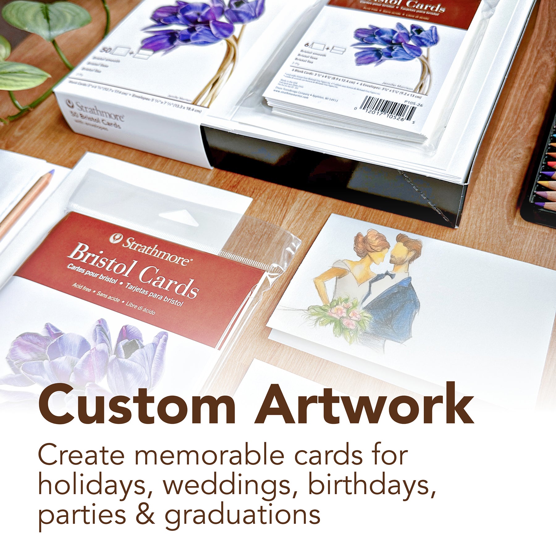 400 Series Bristol Cards & Envelopes, Full Size, 5x6.875 inch, 6 Pack