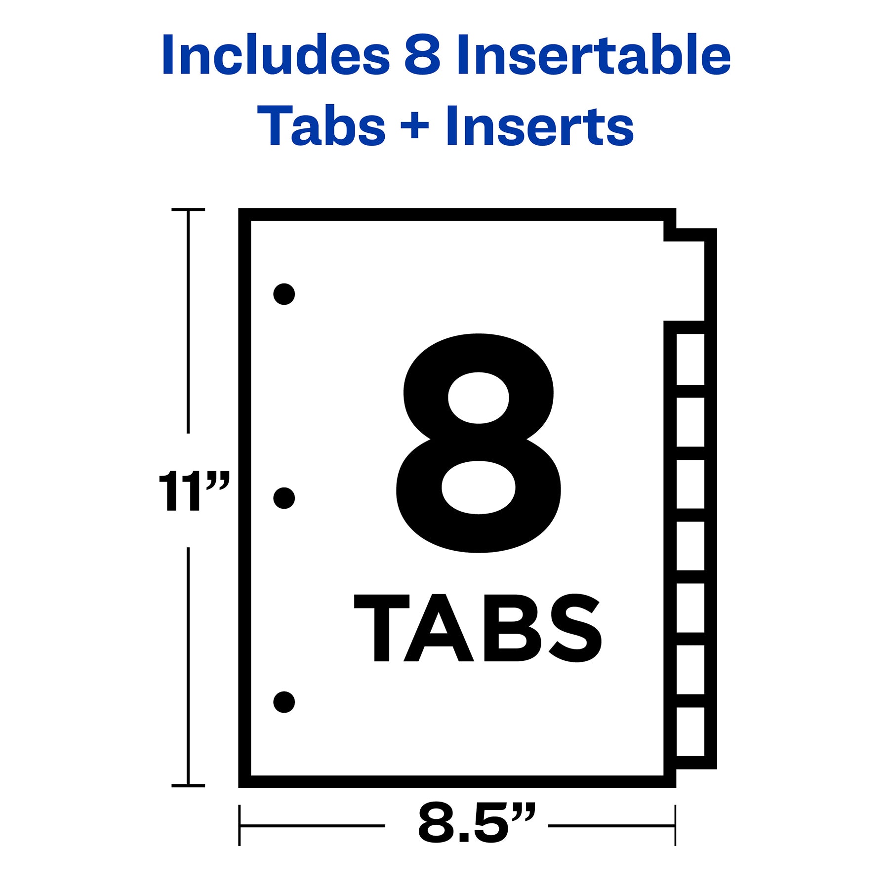 Big Tab™ Insertable Dividers, Buff Paper, 8-Tab Set, Multicolor