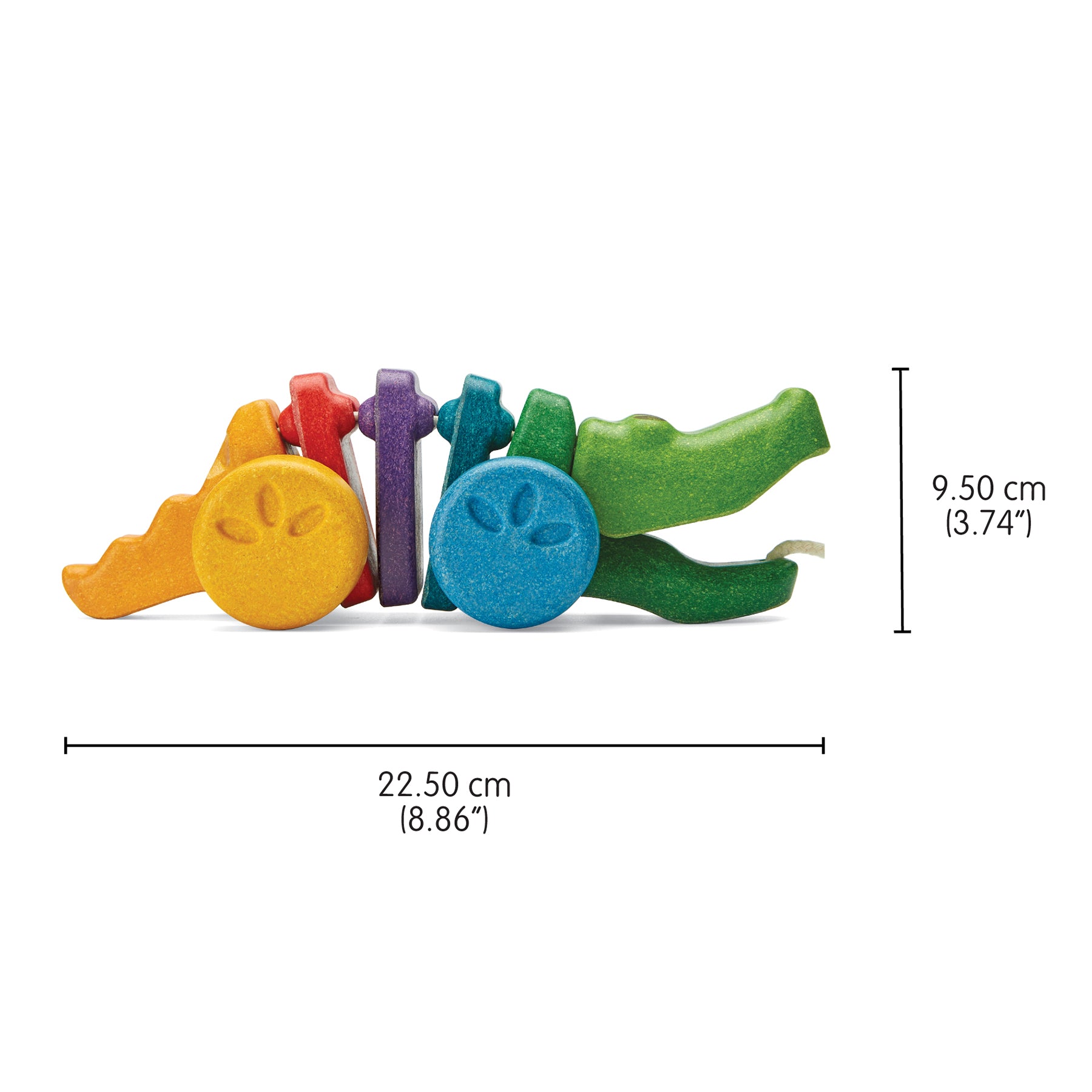 Rainbow Dancing Alligator Wooden Pull Toy