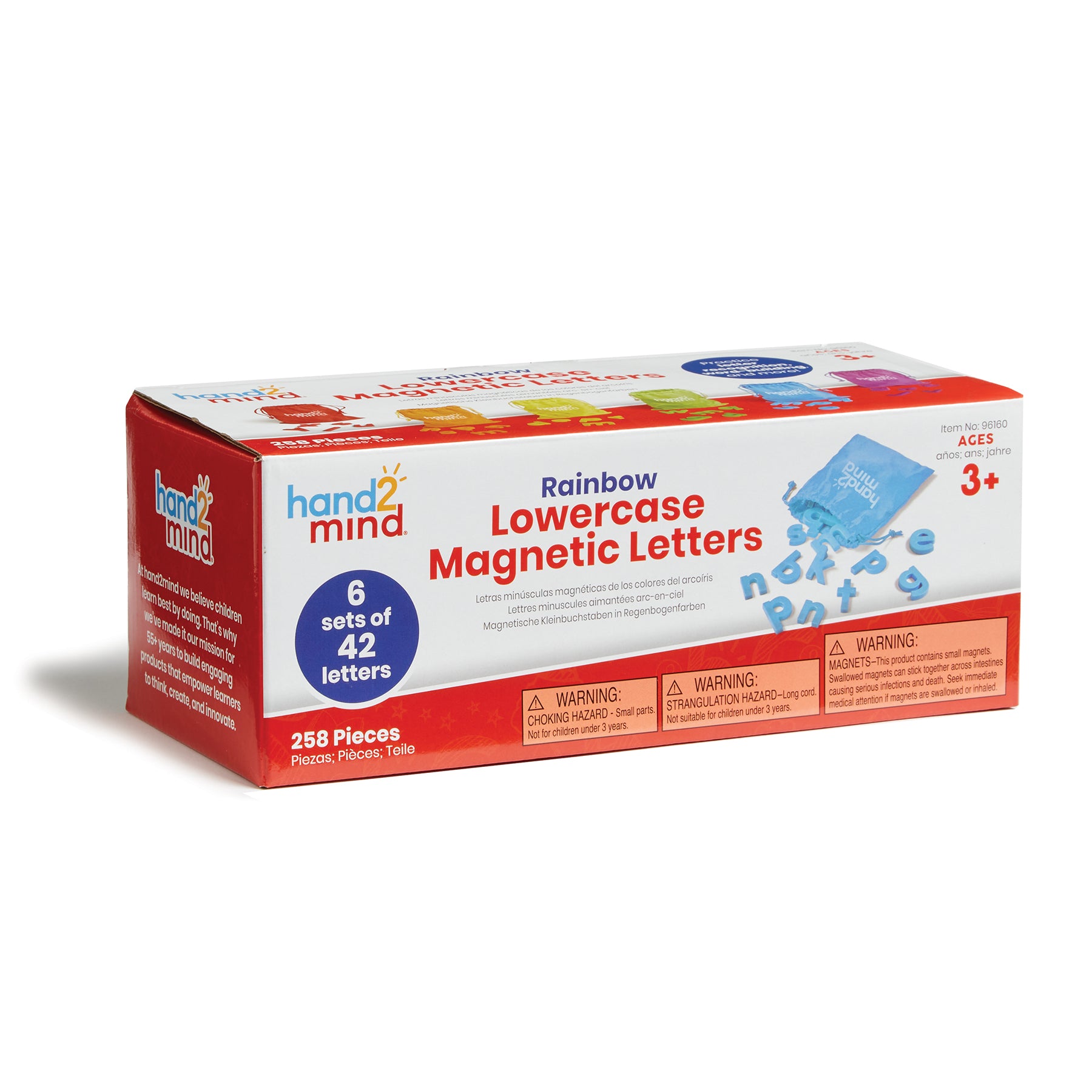 Rainbow Lowercase Magnetic Letters, 6 Sets of 42 Letters