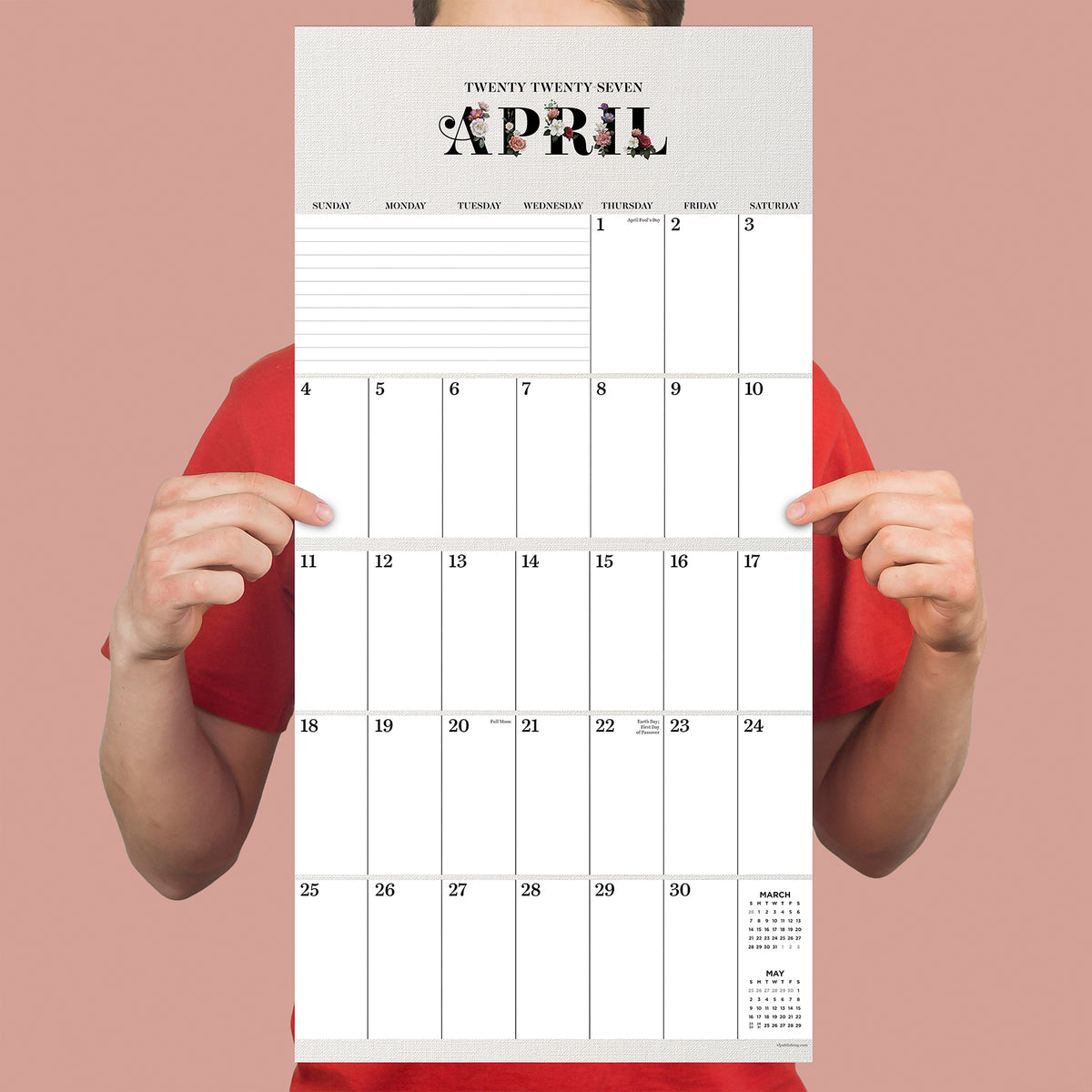 2027 BIG GRID FLORAL WALL CALENDAR
