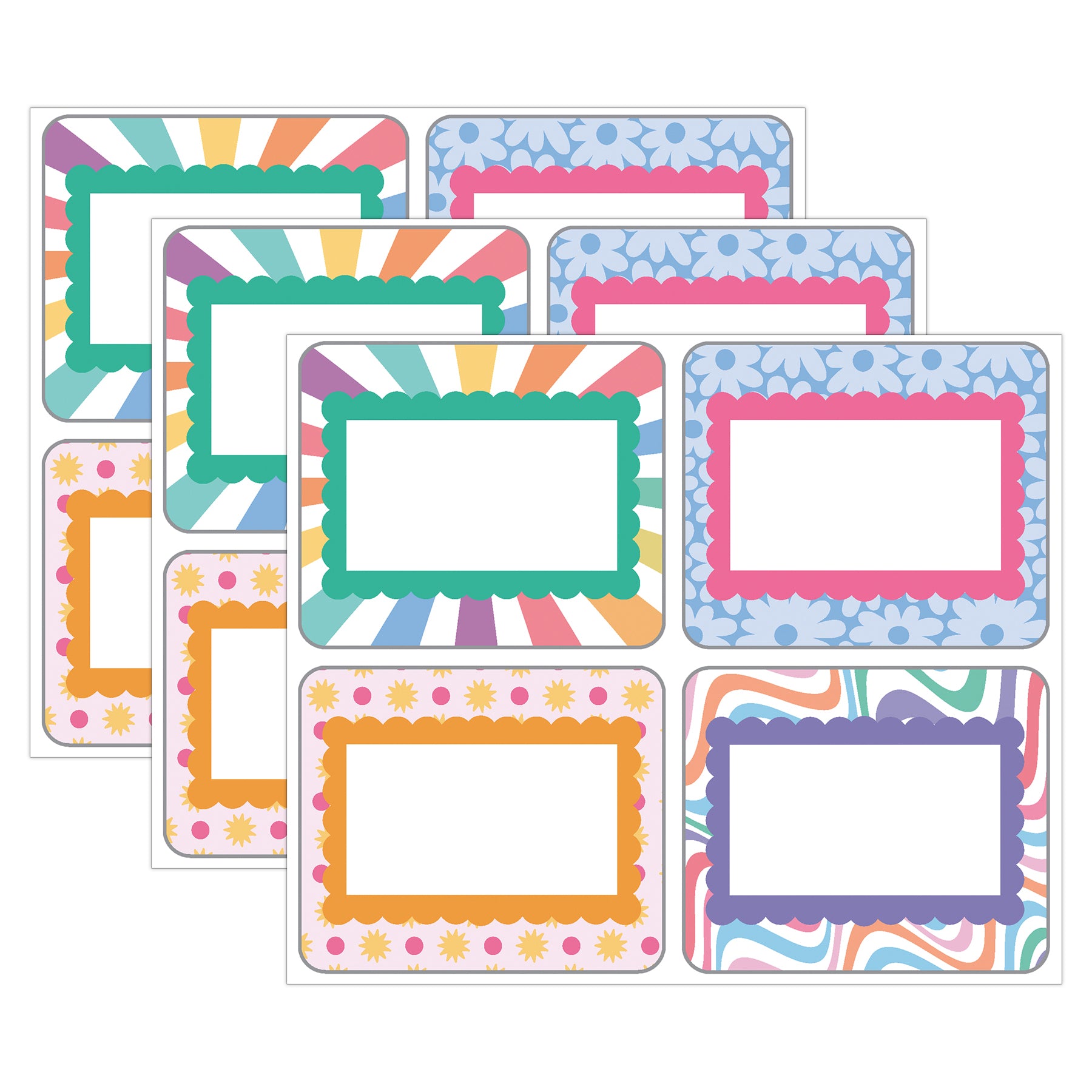 Retro Remix Name Tags, 40 Per Pack, 3 Packs