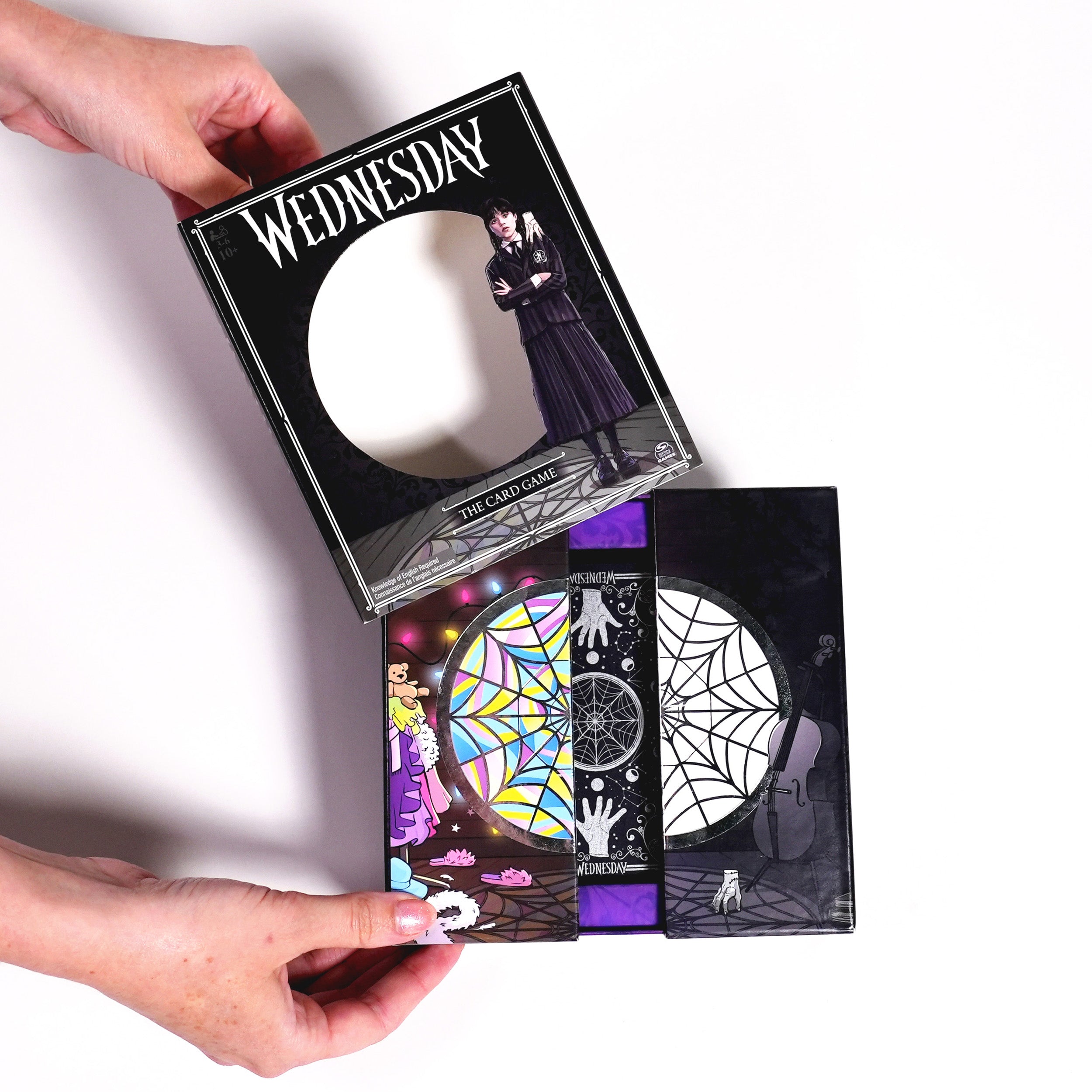 Spin Master Games, Wednesday Card Game, Premium Foil Cards From the Hit TV Series, Wednesday Collectibles, Goth Gifts, for Kids & Family, 3-10 Players, for Ages 10 & Up